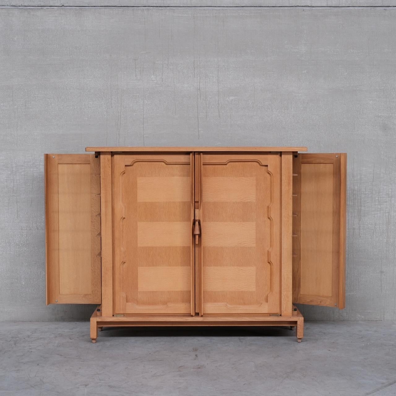 Guillerme et Chambron Oak Mid-Century French 'Bouvine' Cabinet 10