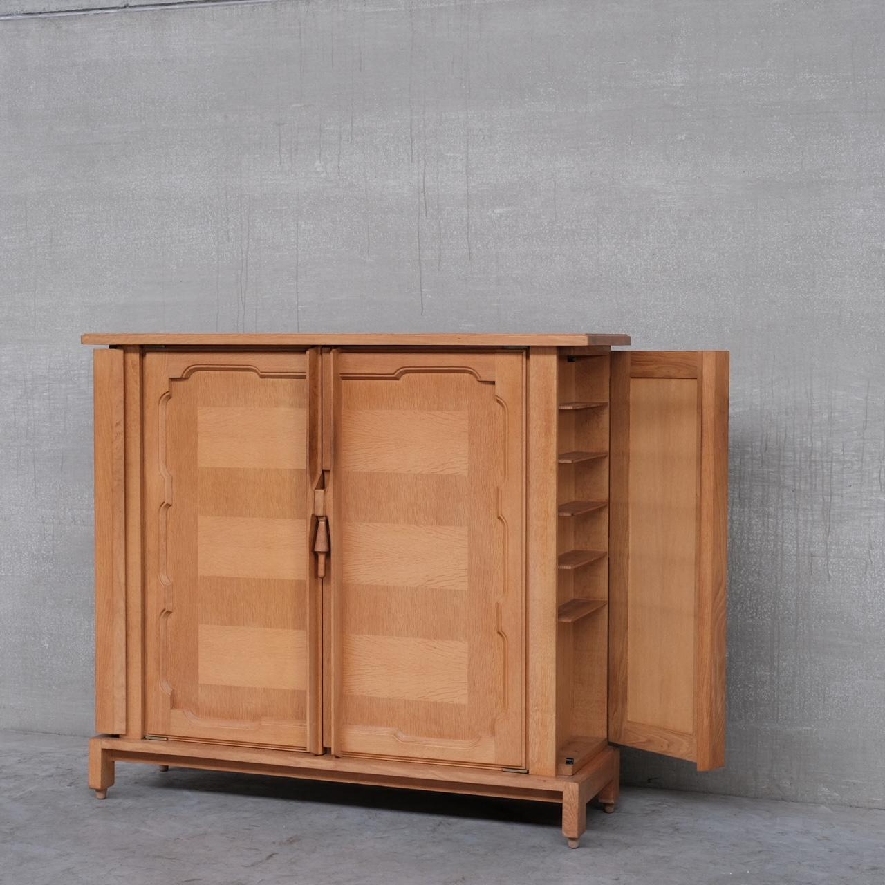 Guillerme et Chambron Oak Mid-Century French 'Bouvine' Cabinet 12