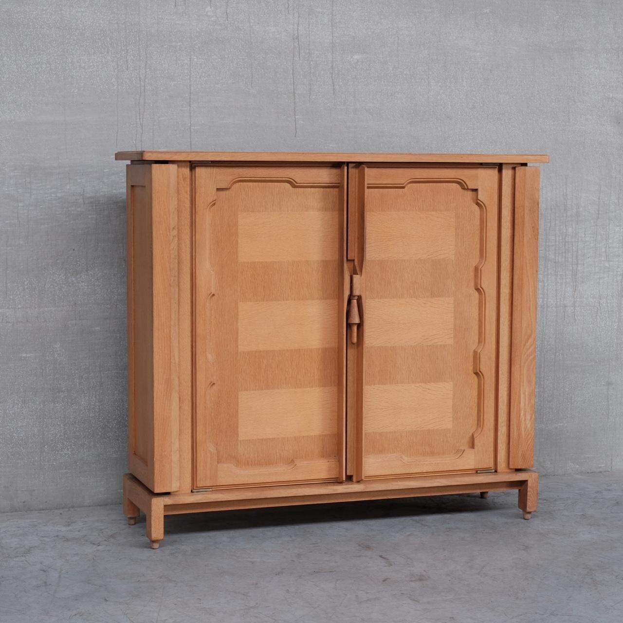 Guillerme et Chambron Oak Mid-Century French 'Bouvine' Cabinet In Good Condition In London, GB