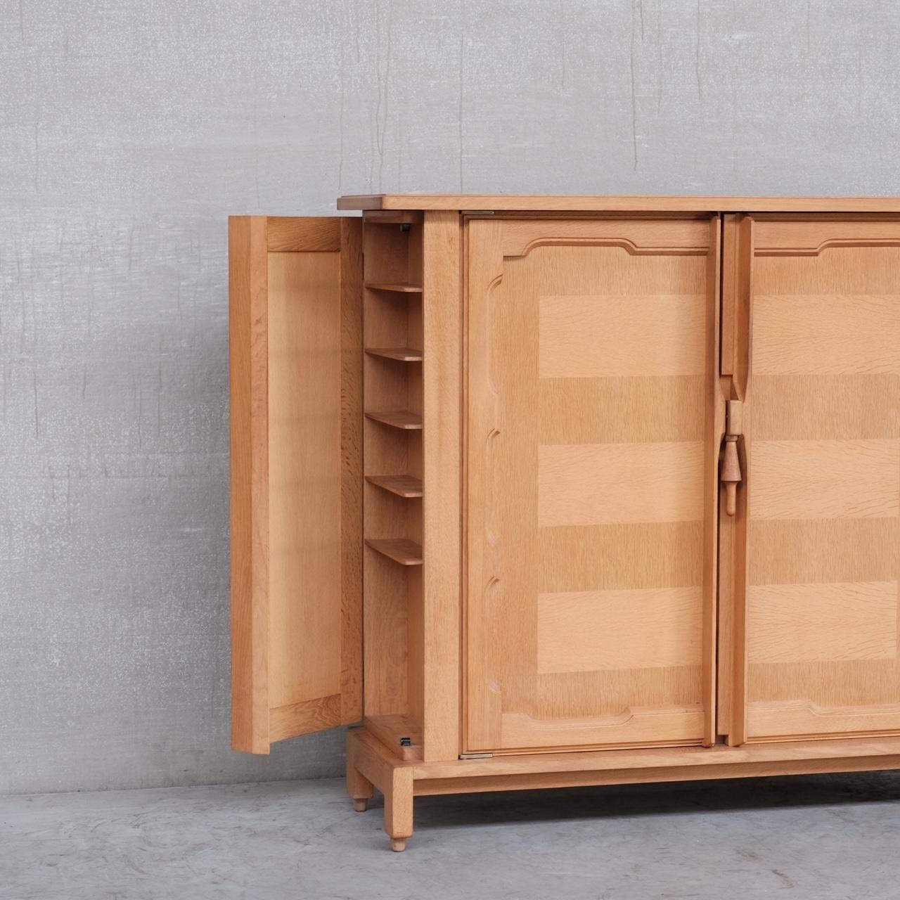 20th Century Guillerme et Chambron Oak Mid-Century French 'Bouvine' Cabinet