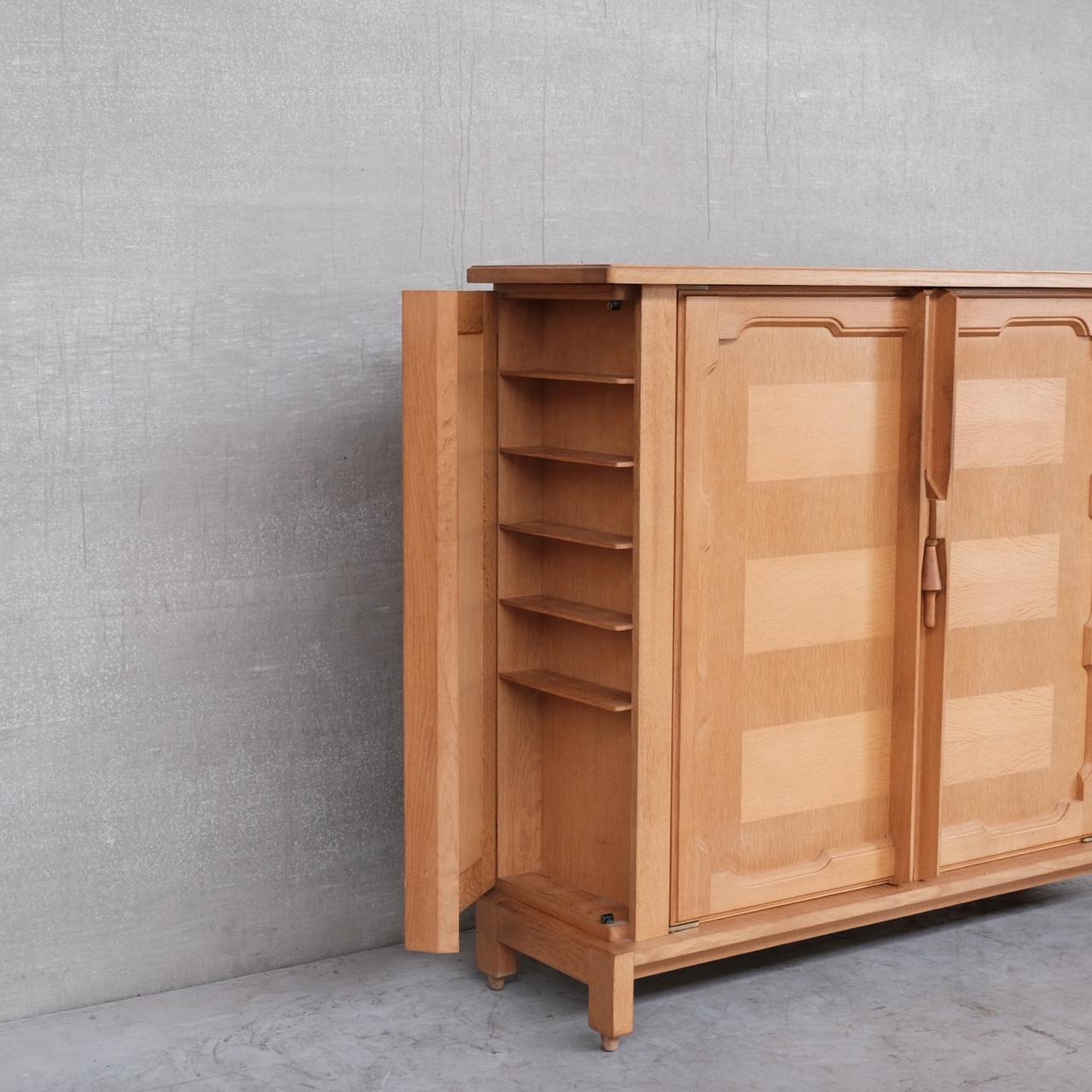Guillerme et Chambron Oak Mid-Century French 'Bouvine' Cabinet 1
