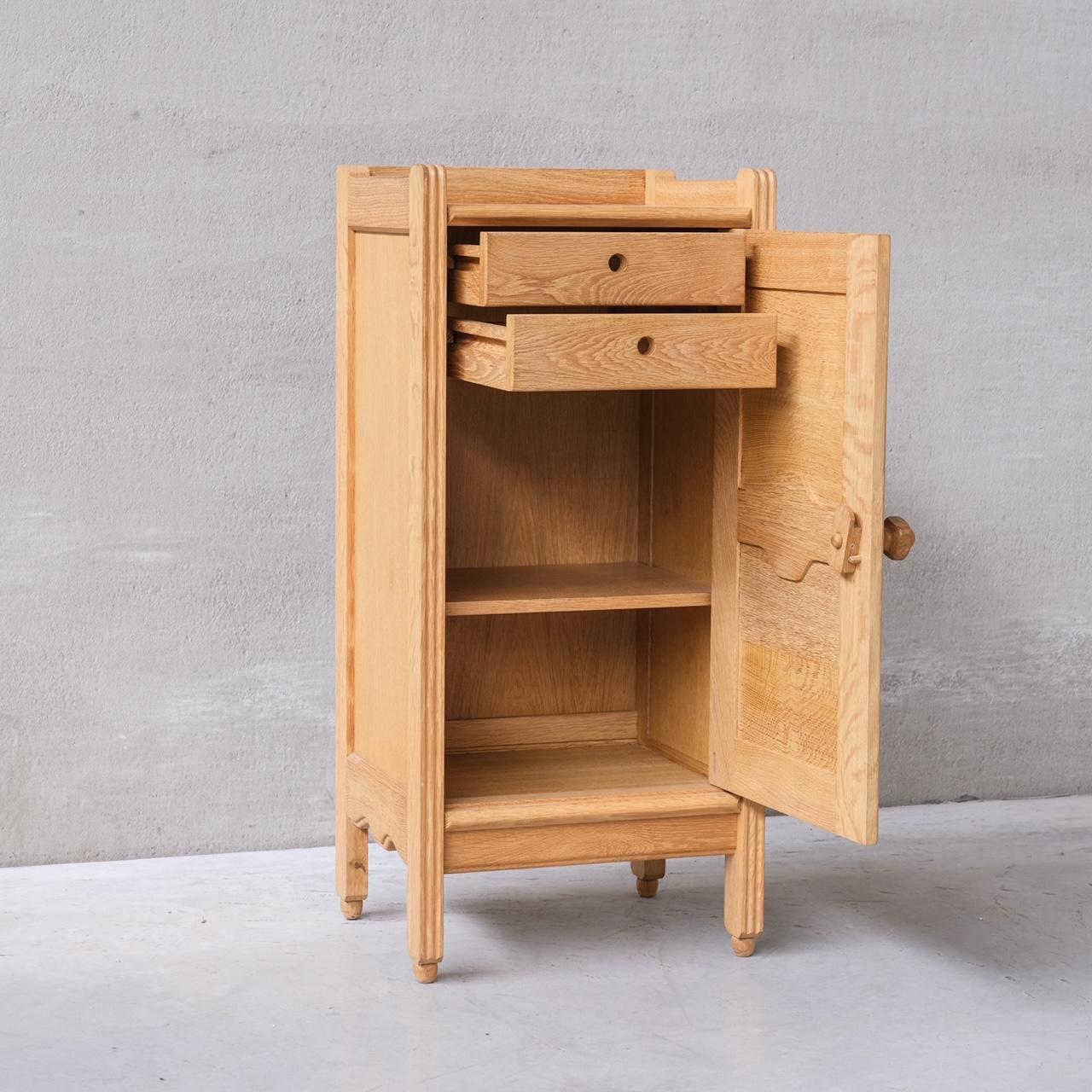 20th Century Guillerme et Chambron Oak Midcentury French Cabinet For Sale