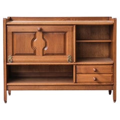 Guillerme et Chambron Oak Mid-Century French Cabinet Sideboard
