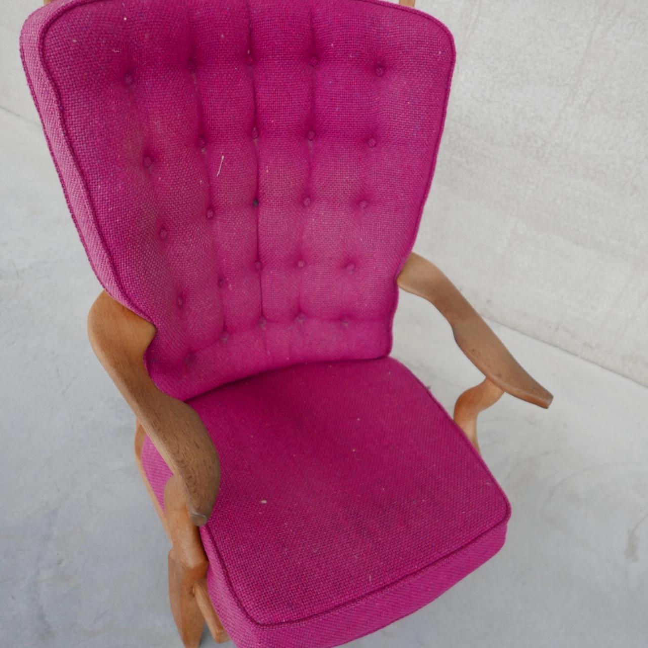 Guillerme et Chambron Oak Mid-Century 'Repos' Armchair For Sale 4