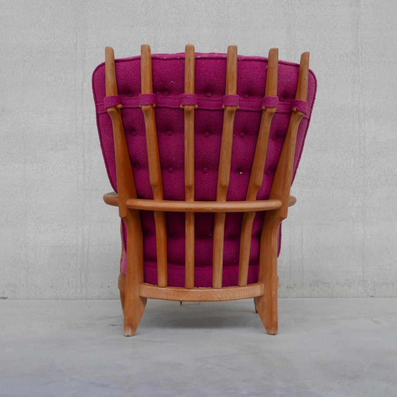Guillerme et Chambron Oak Mid-Century 'Repos' Armchair For Sale 5