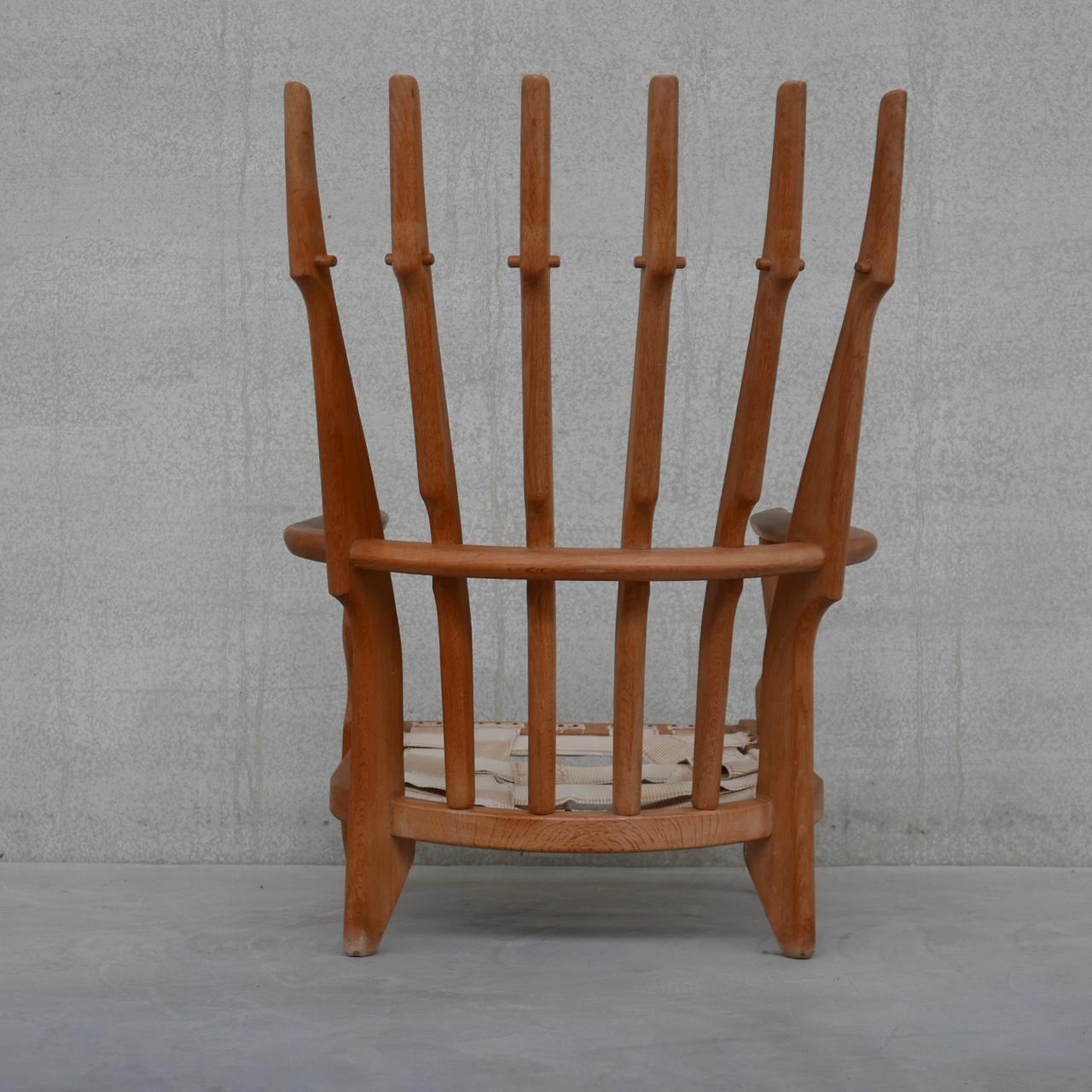 Wood Guillerme et Chambron Oak Mid-Century 'Repos' Armchair For Sale