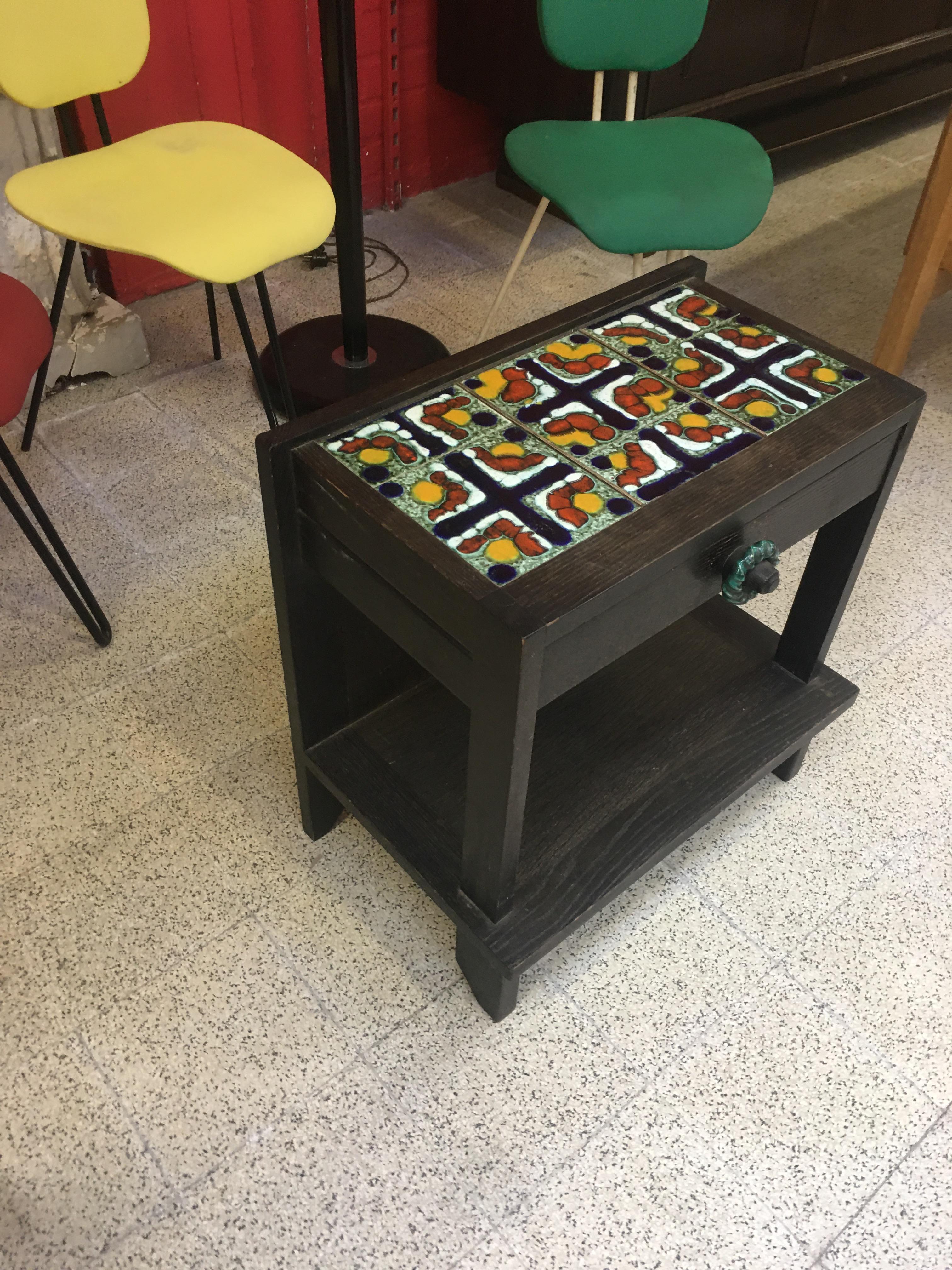 French Guillerme et Chambron, Oak Nightstand Edition Votre Maison, circa 1960