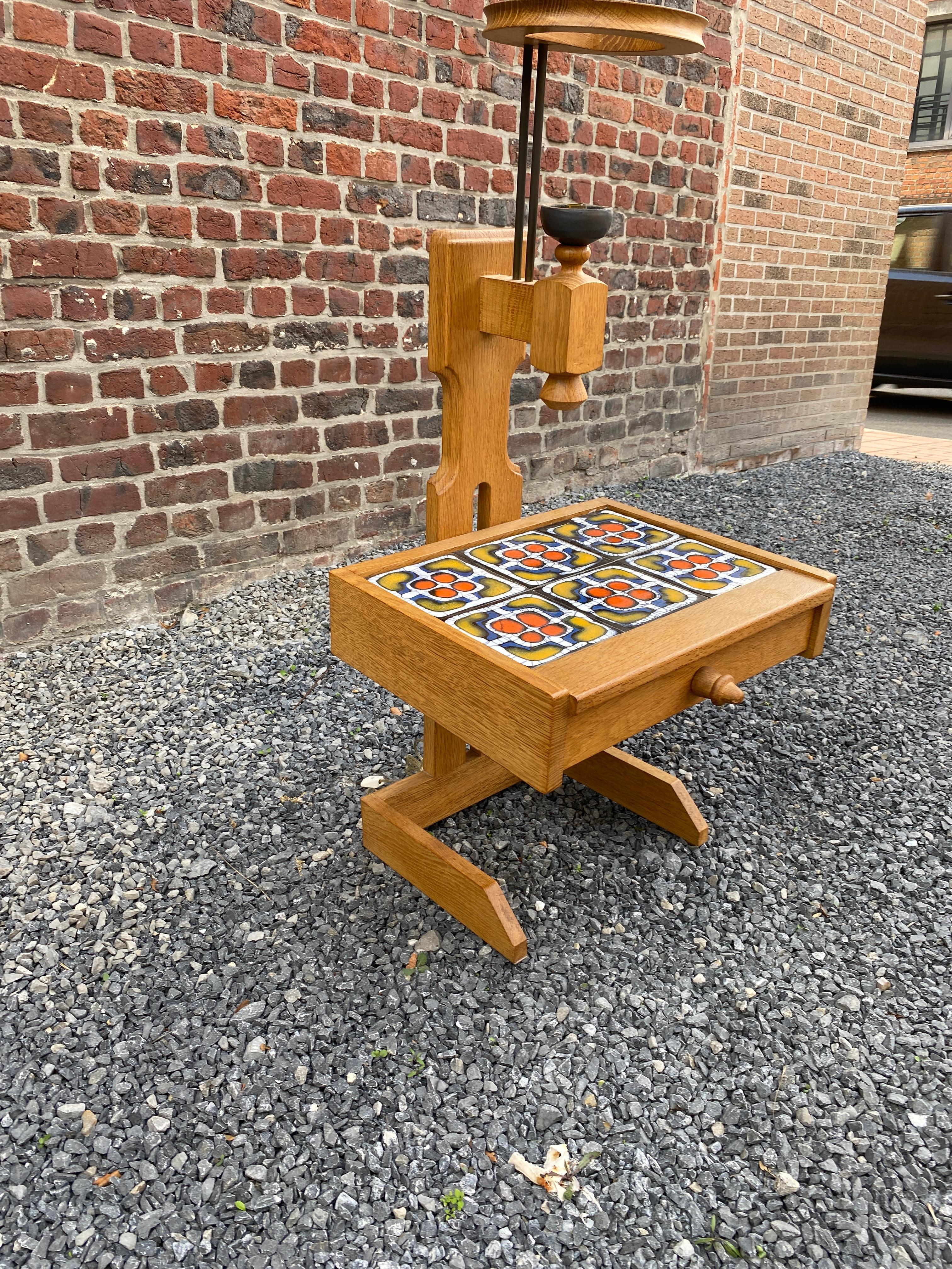 Guillerme et Chambron, Oak Nightstand Edition Votre Maison, circa 1960 For Sale 1