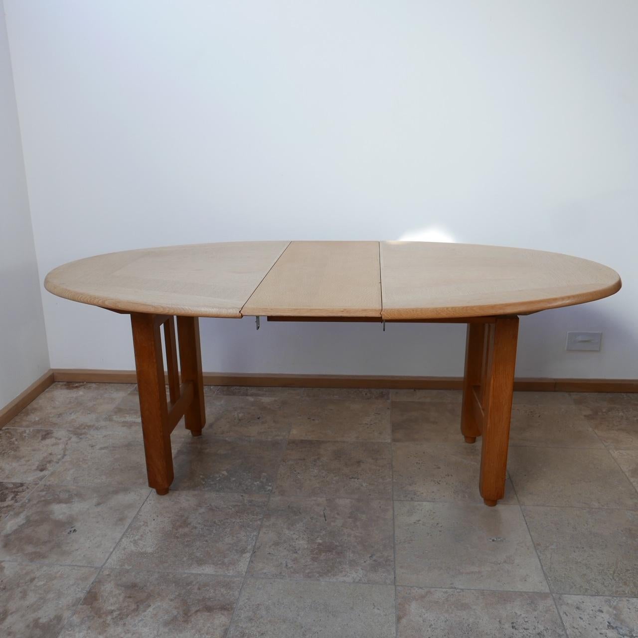 Wood Guillerme et Chambron Oak Oval French Extendable Dining Table