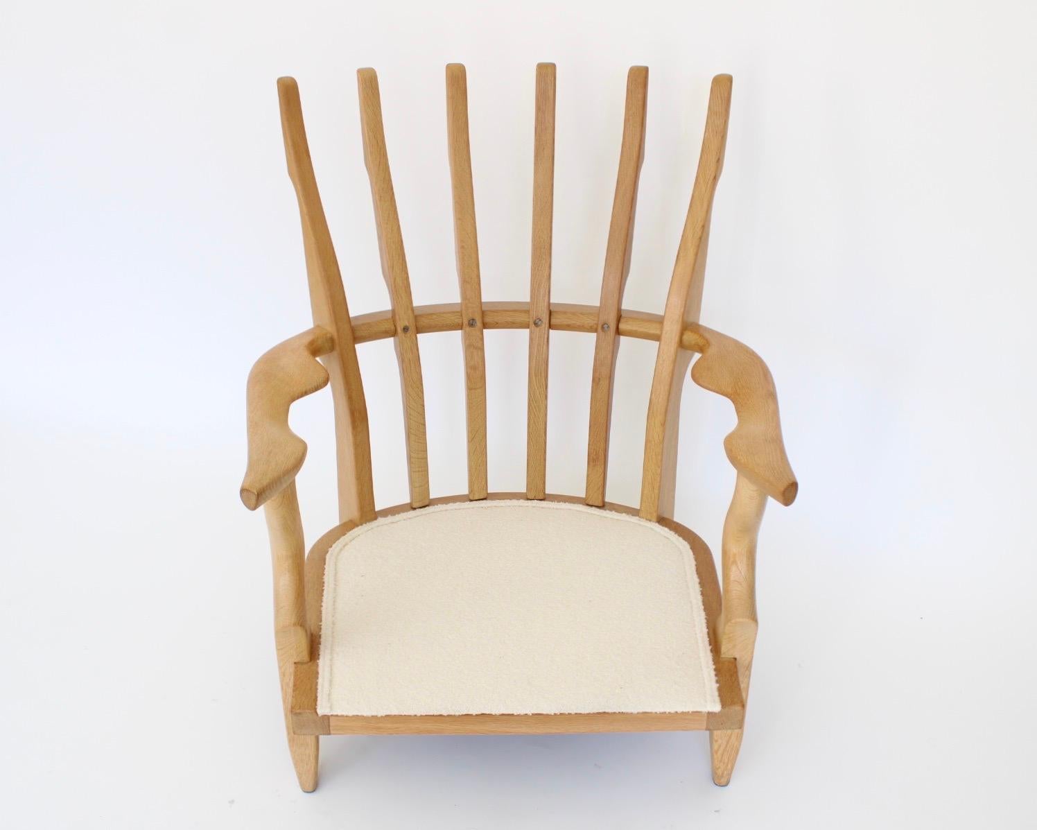 Guillerme et Chambron Oak Petite Repos French Lounge Chair Votre Maison 4