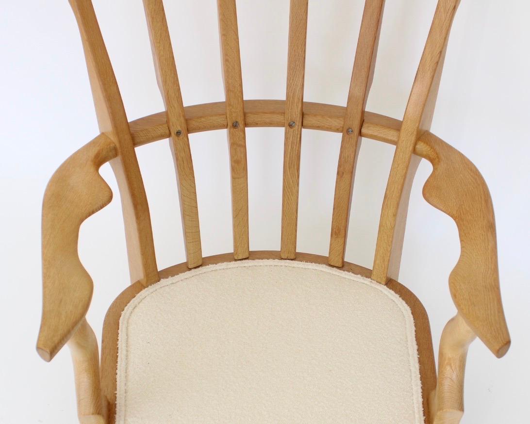 Guillerme et Chambron Oak Petite Repos French Lounge Chair Votre Maison 5