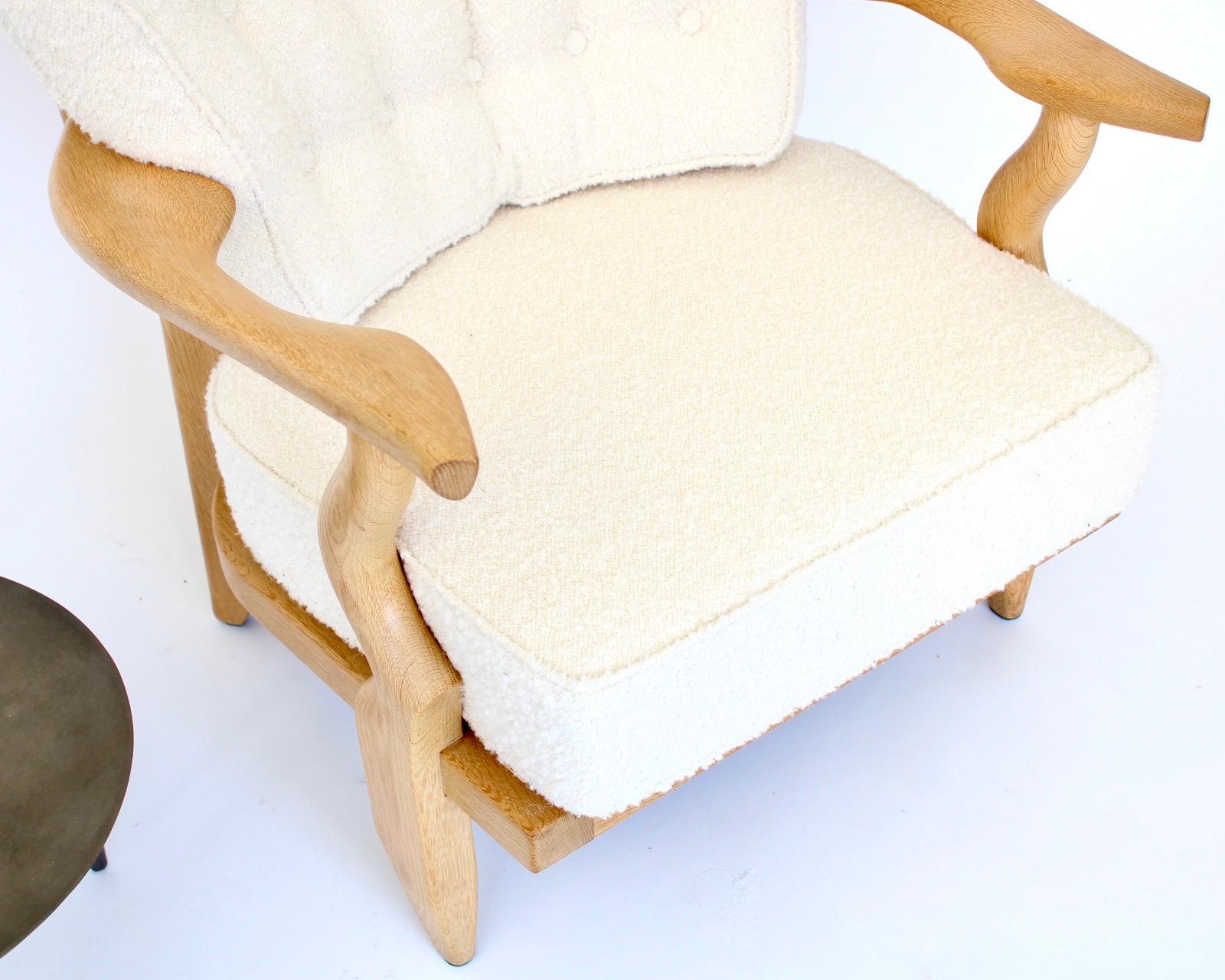 Guillerme et Chambron Oak Petite Repos French Lounge Chair Votre Maison 6