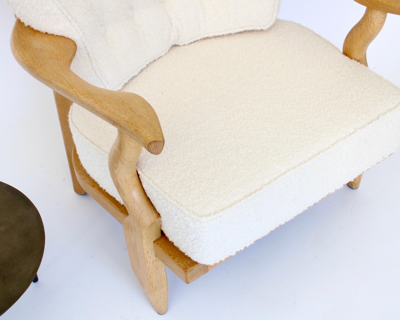 Guillerme et Chambron Oak Petite Repos French Lounge Chair Votre Maison 7