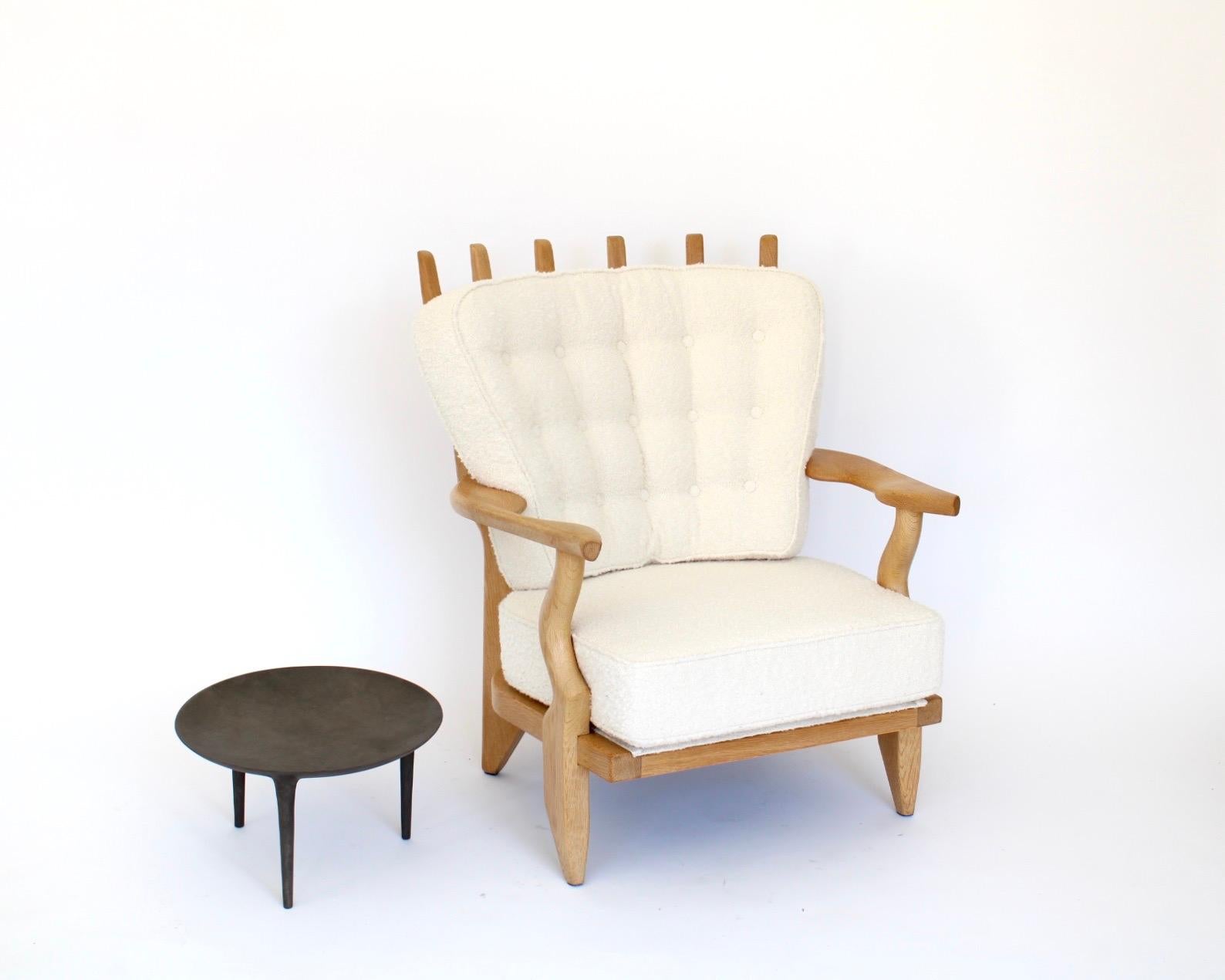Guillerme et Chambron Oak Petite Repos French Lounge Chair Votre Maison 10
