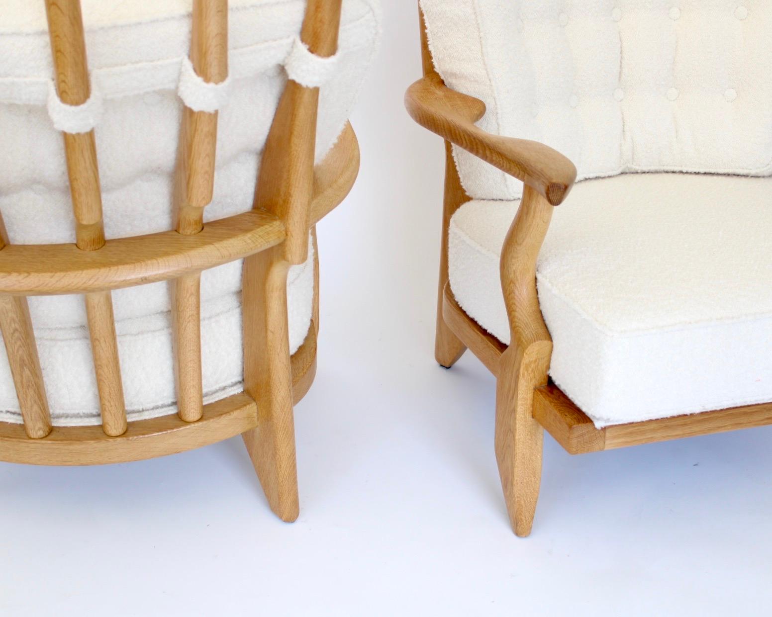 Guillerme et Chambron Oak Petite Repos French Lounge Chair Votre Maison 11