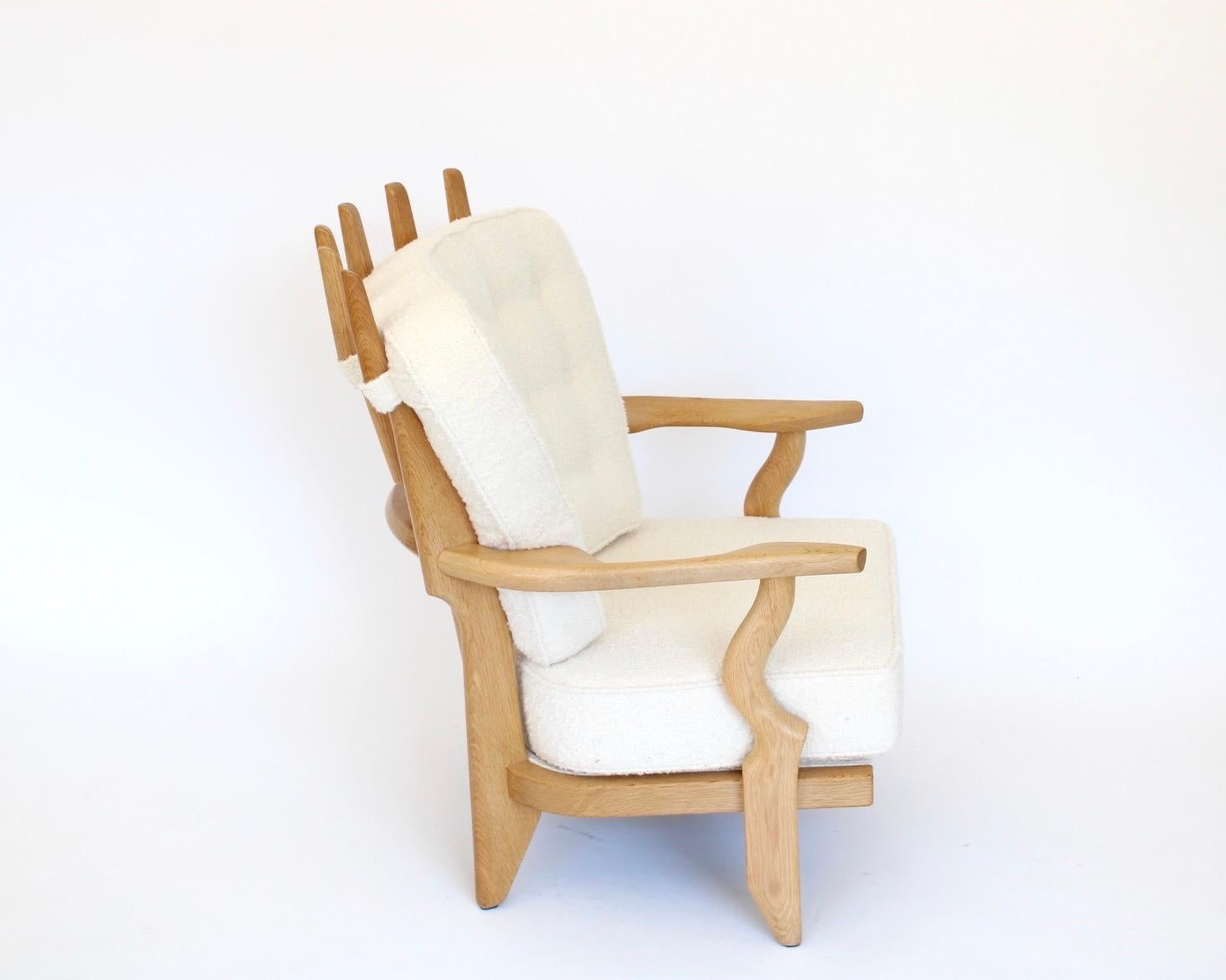 Mid-Century Modern Guillerme et Chambron Oak Petite Repos French Lounge Chair Votre Maison