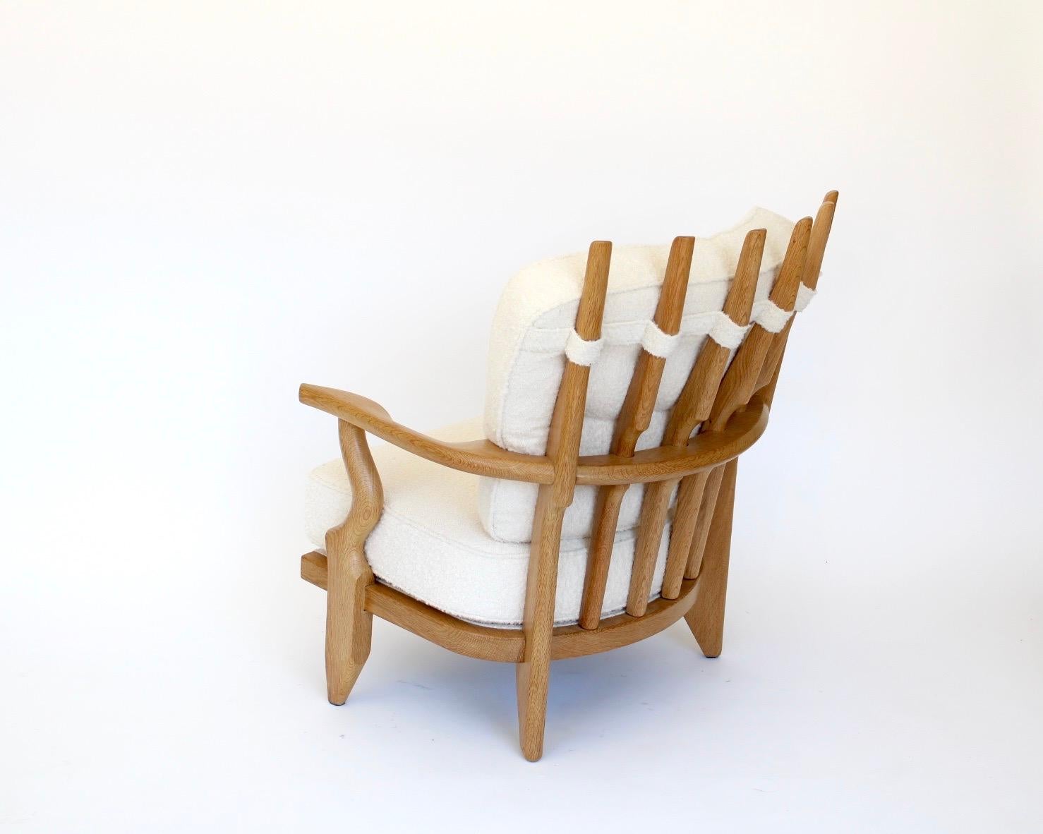 Fabric Guillerme et Chambron Oak Petite Repos French Lounge Chair Votre Maison