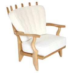 Guillerme et Chambron Oak Petite Repos French Lounge Chair Votre Maison