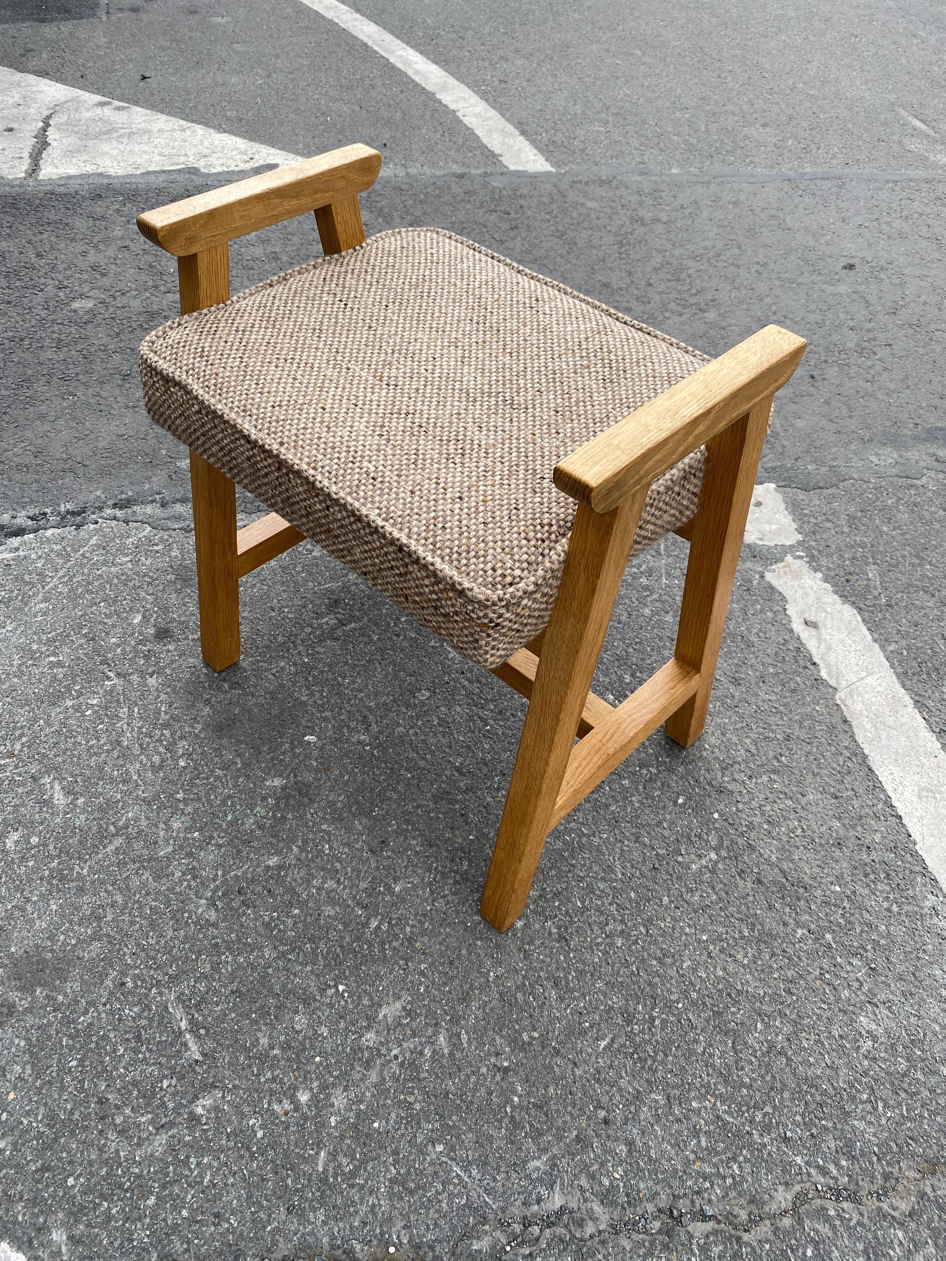 Guillerme et Chambron, oak stool, Edition Votre Maison circa 1970.