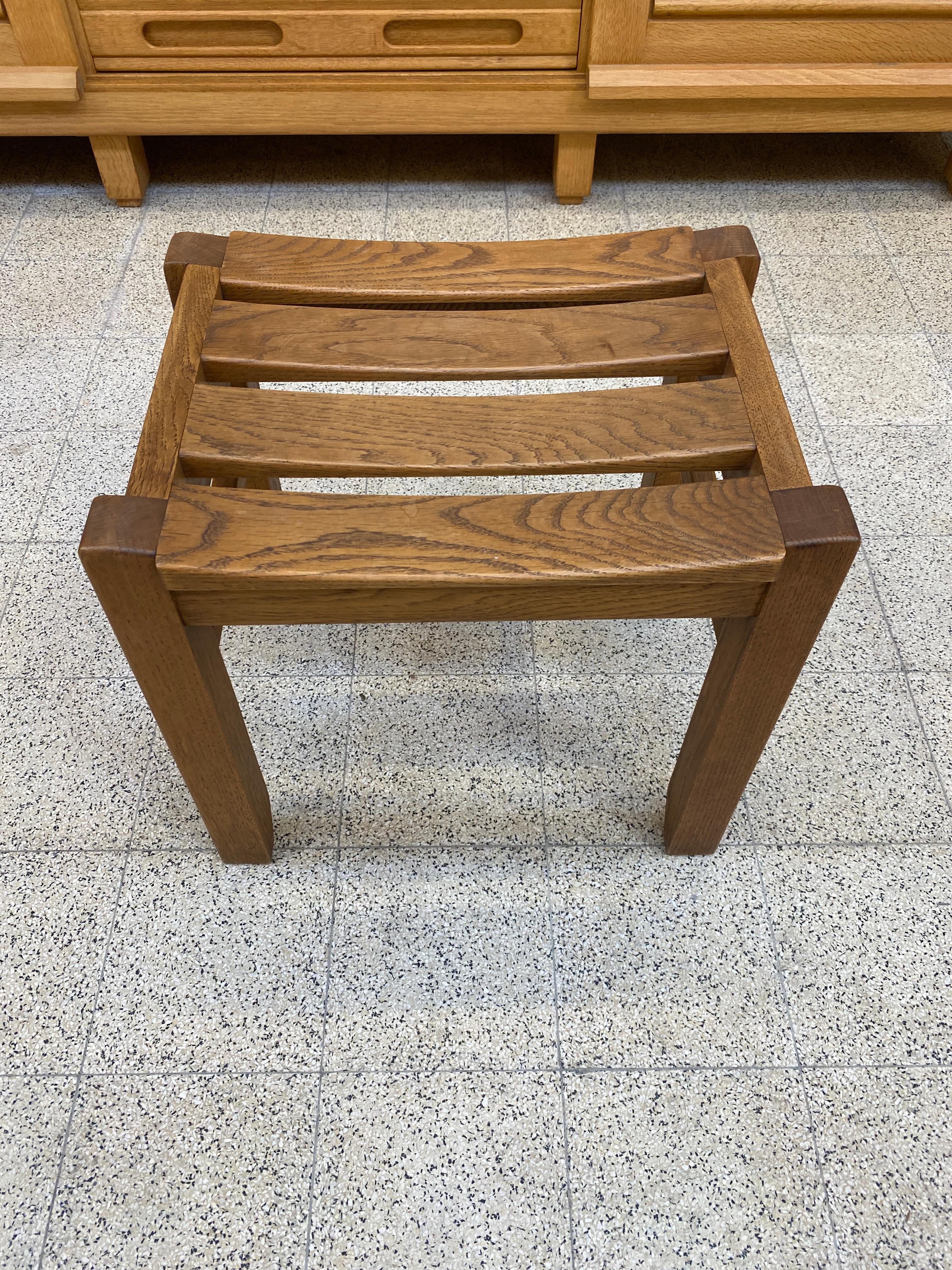 Guillerme et Chambron, sgabello in Oak, Edition Votre Maison, circa 1970.