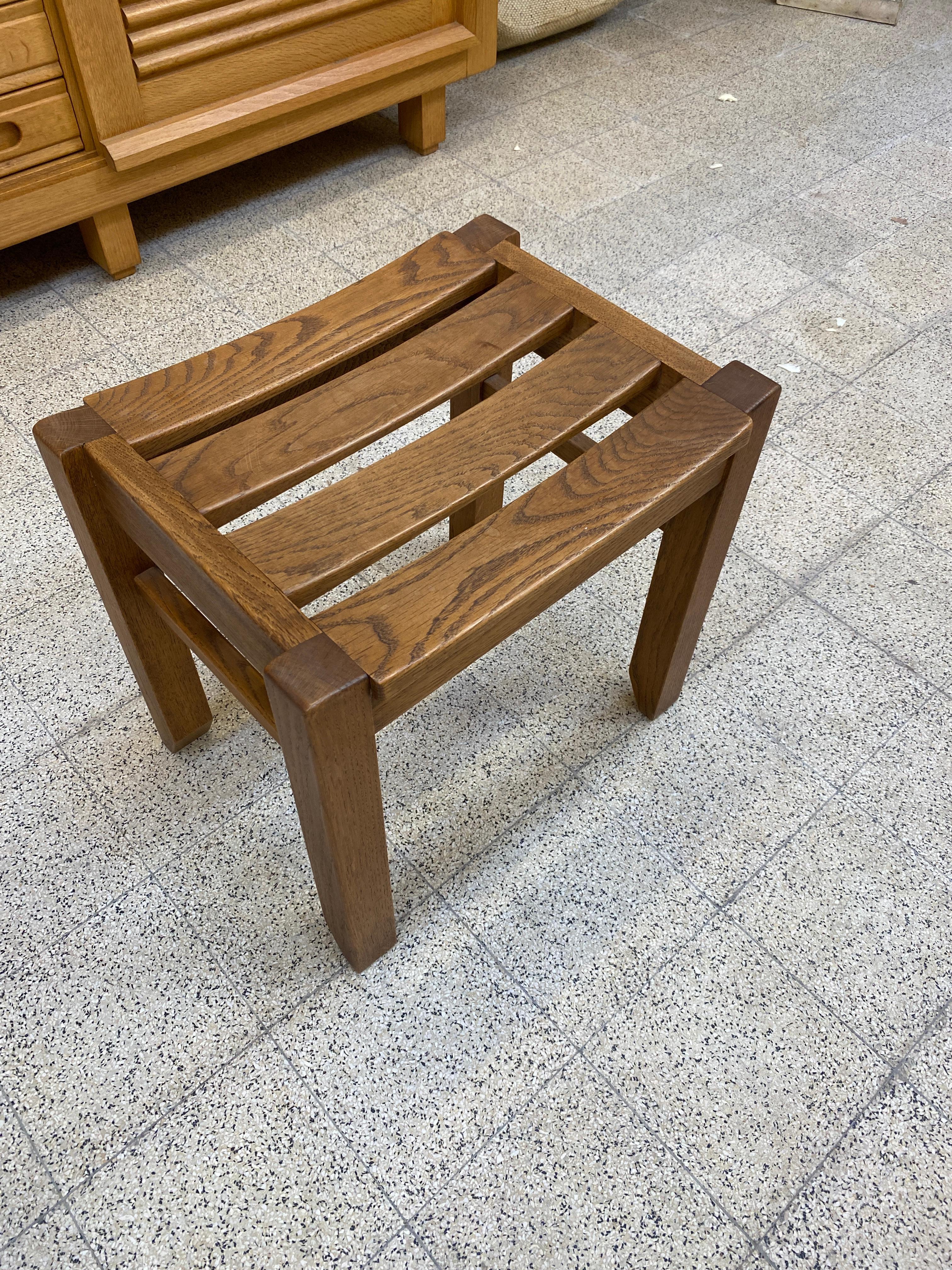 Quercia Guillerme et Chambron, Sgabello in Oak, Edition Votre Maison, circa 1970 in vendita