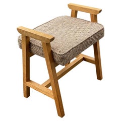 Guillerme et Chambron, Oak Stool, Edition Votre Maison, circa 1970