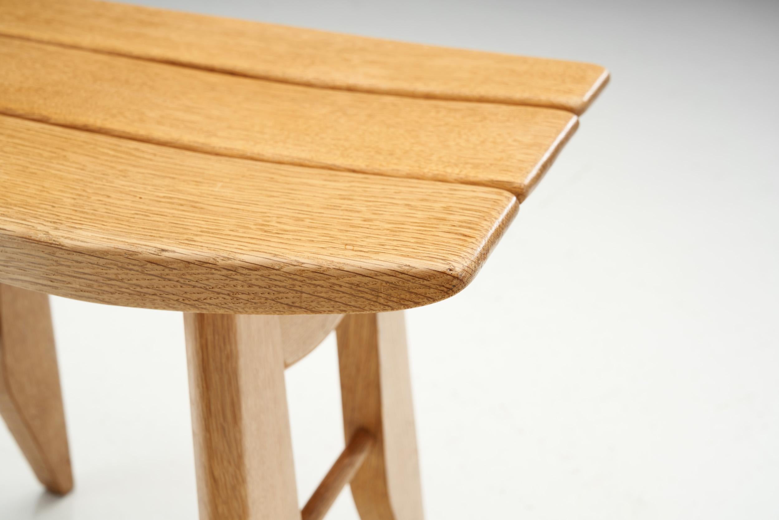 Guillerme et Chambron Oak Stool pour Votre Maison, France 1950s en vente 2