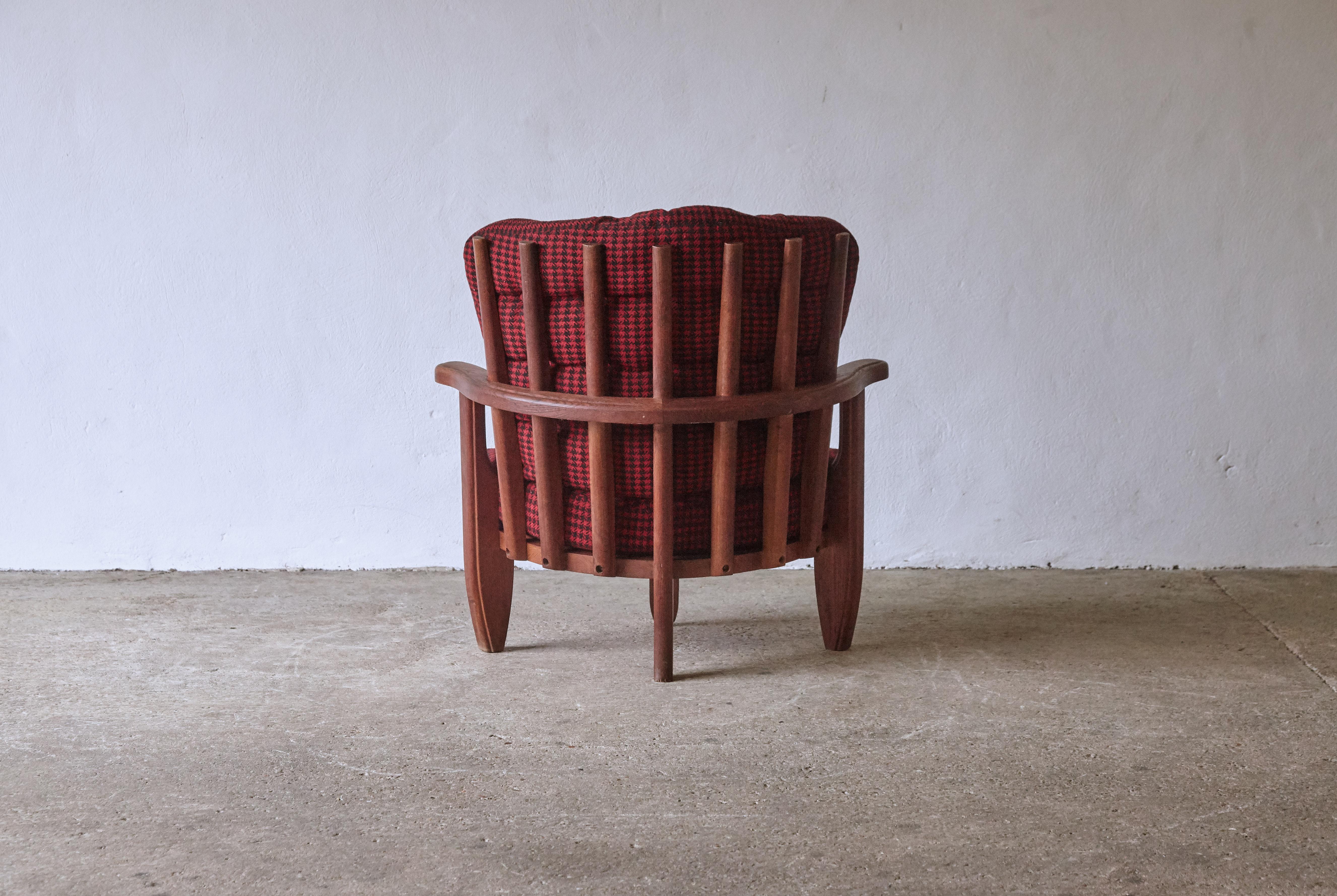 Guillerme et Chambron Oak Tricoteuse Chair, France, 1960s  4