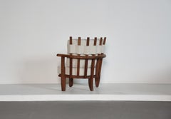 Guillerme et Chambron Silla esquinera tricoteuse de roble, Francia, años 60