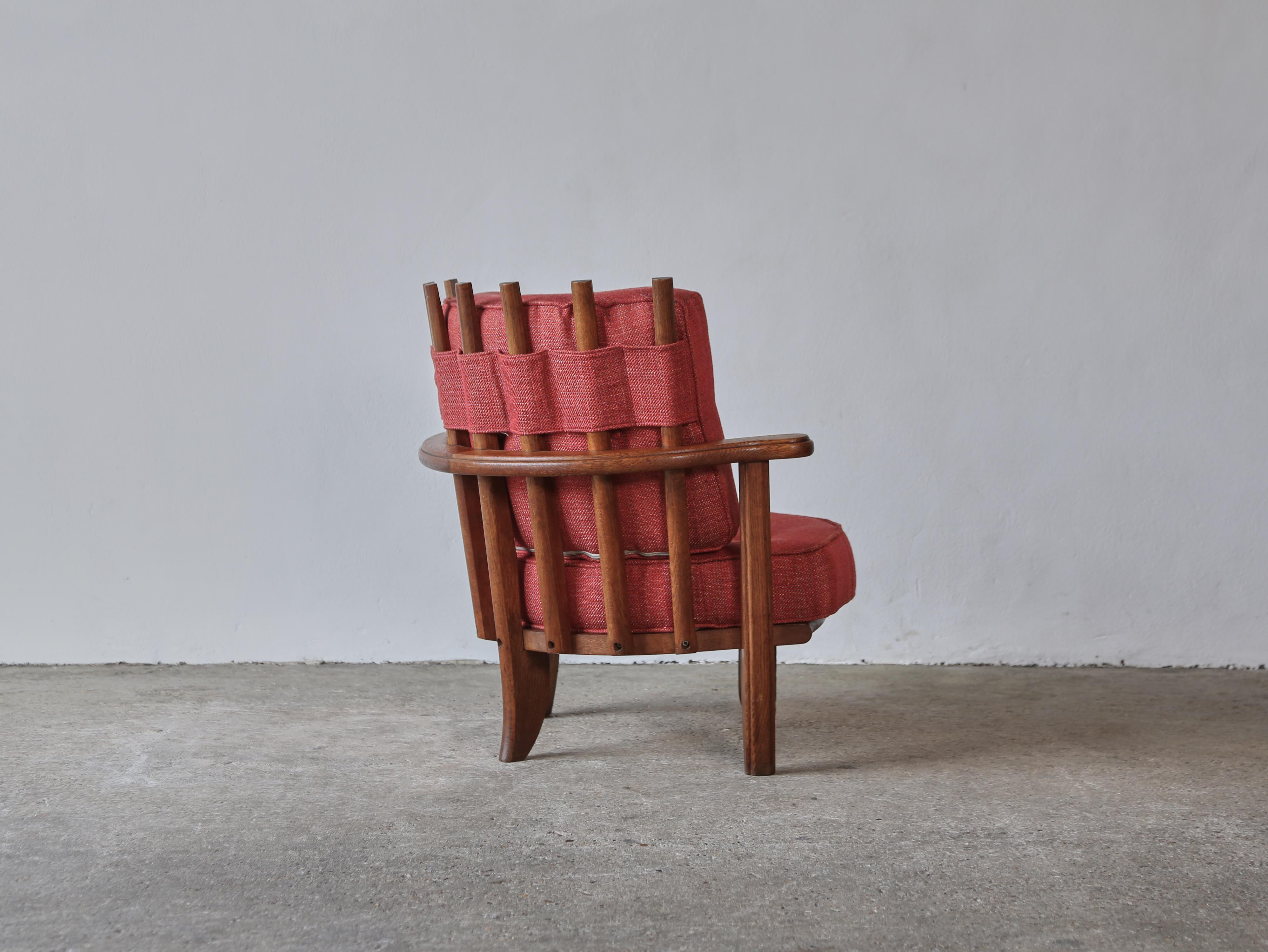 Guillerme et Chambron Oak Tricoteuse Corner Chair, France, 1960s  For Sale 1