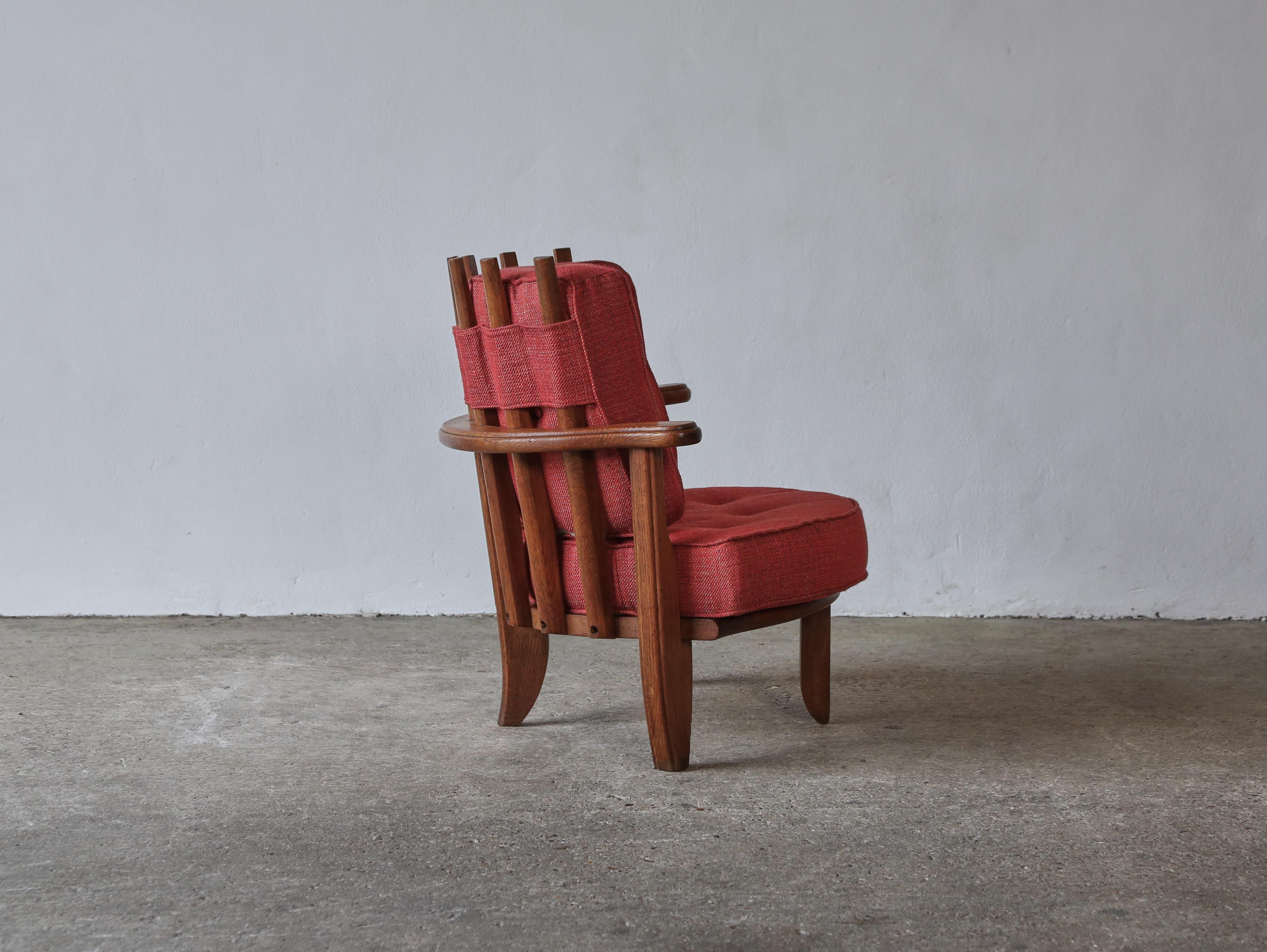 Guillerme et Chambron Oak Tricoteuse Corner Chair, France, 1960s  For Sale 2