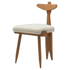 Guillerme et Chambron Oak Tripod Stool for Votre Maison, France ca 1950s