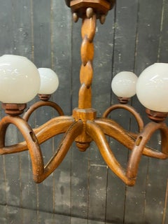 Guillerme et Chambron Oak, very rare opalin Pendant, circa 1950