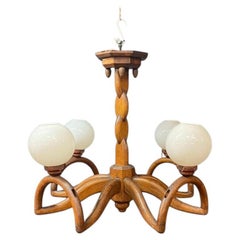 Guillerme et Chambron Oak, very rare opalin Pendant, circa 1950