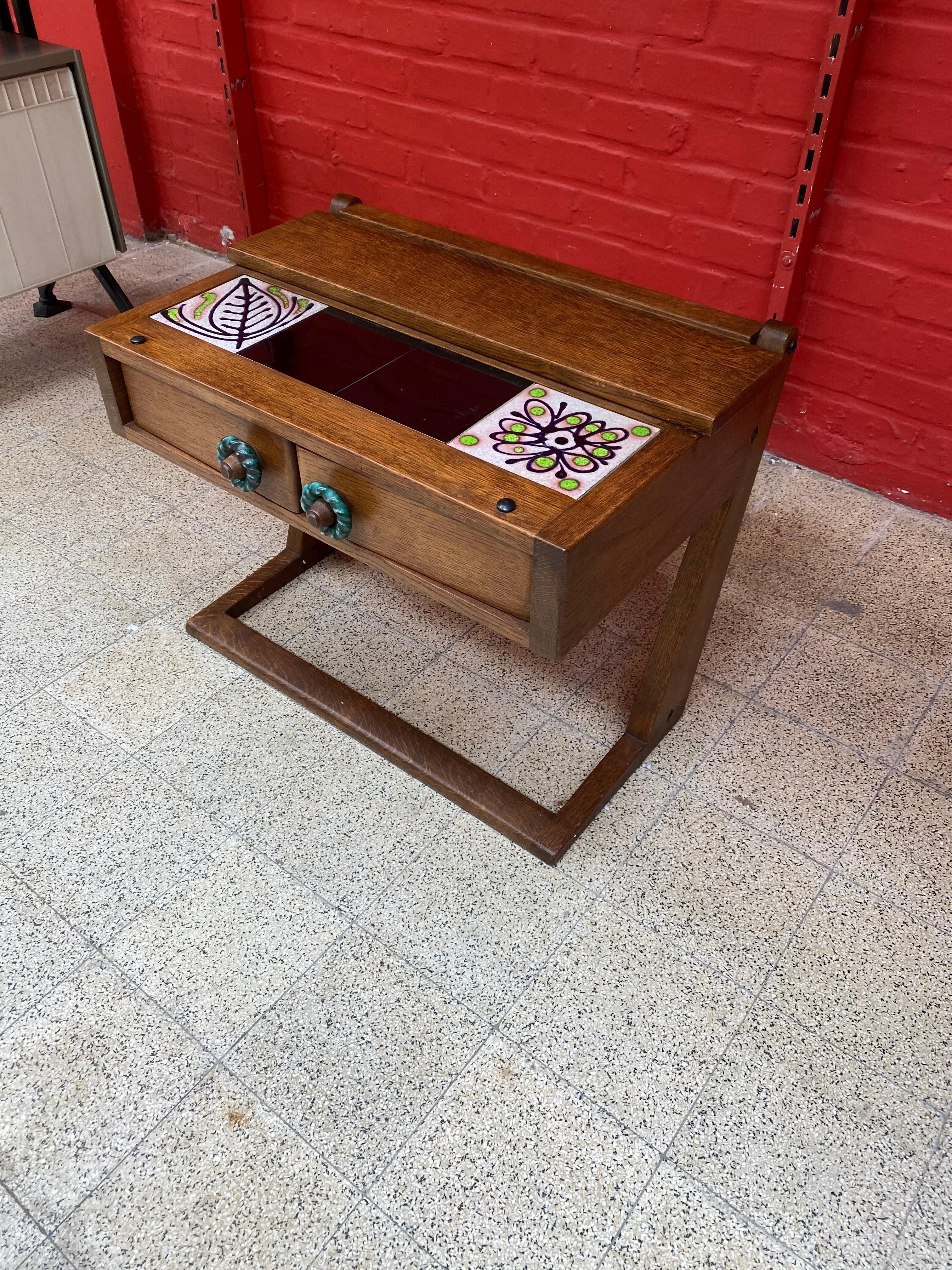 Guillerme et Chambron, Occasional Cabinet in Oak, circa 1960/1970 In Good Condition In Saint-Ouen, FR