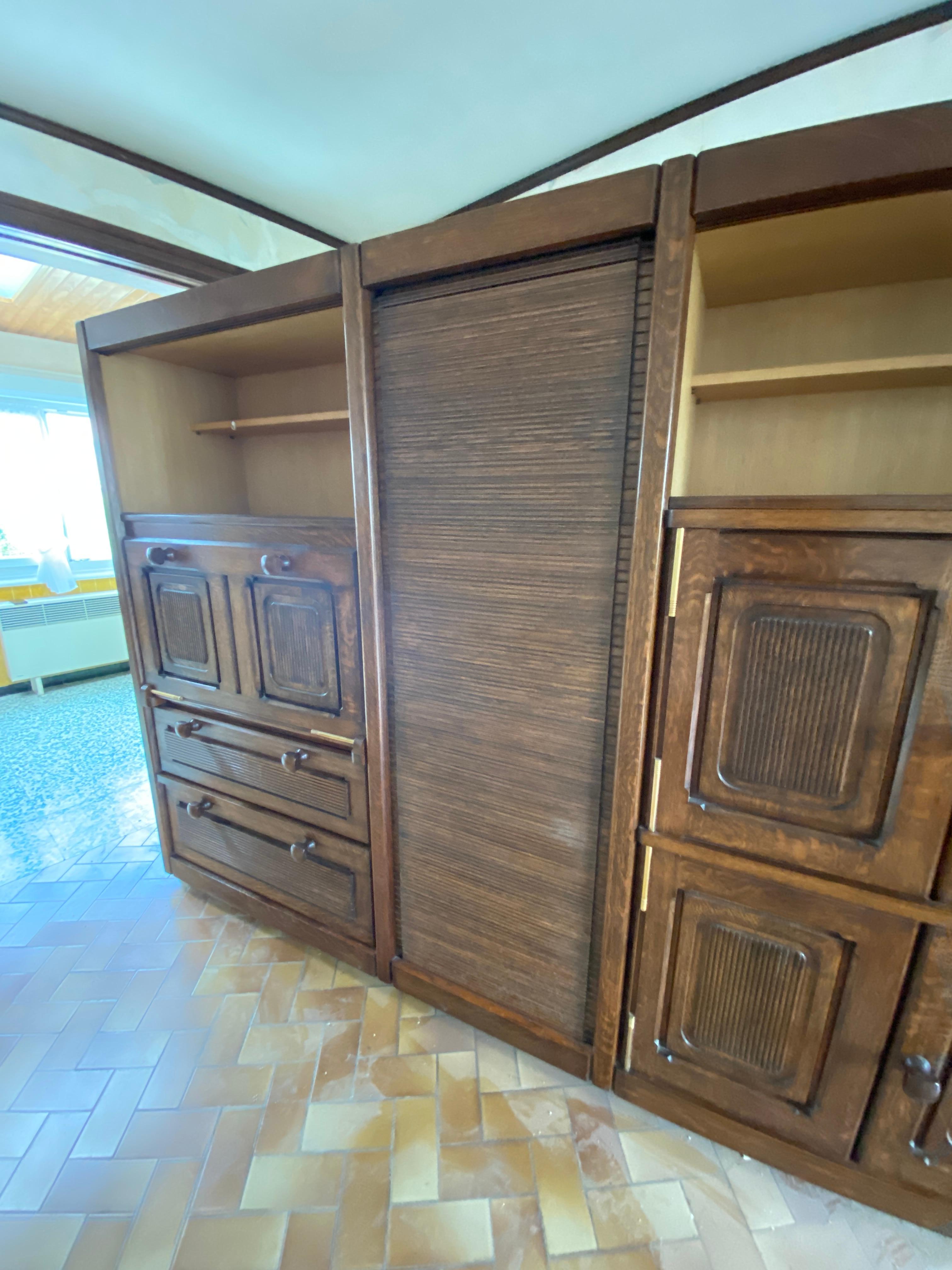 Guillerme et Chambron Original Cabinet in Oak Votre Maison Edition For Sale 1