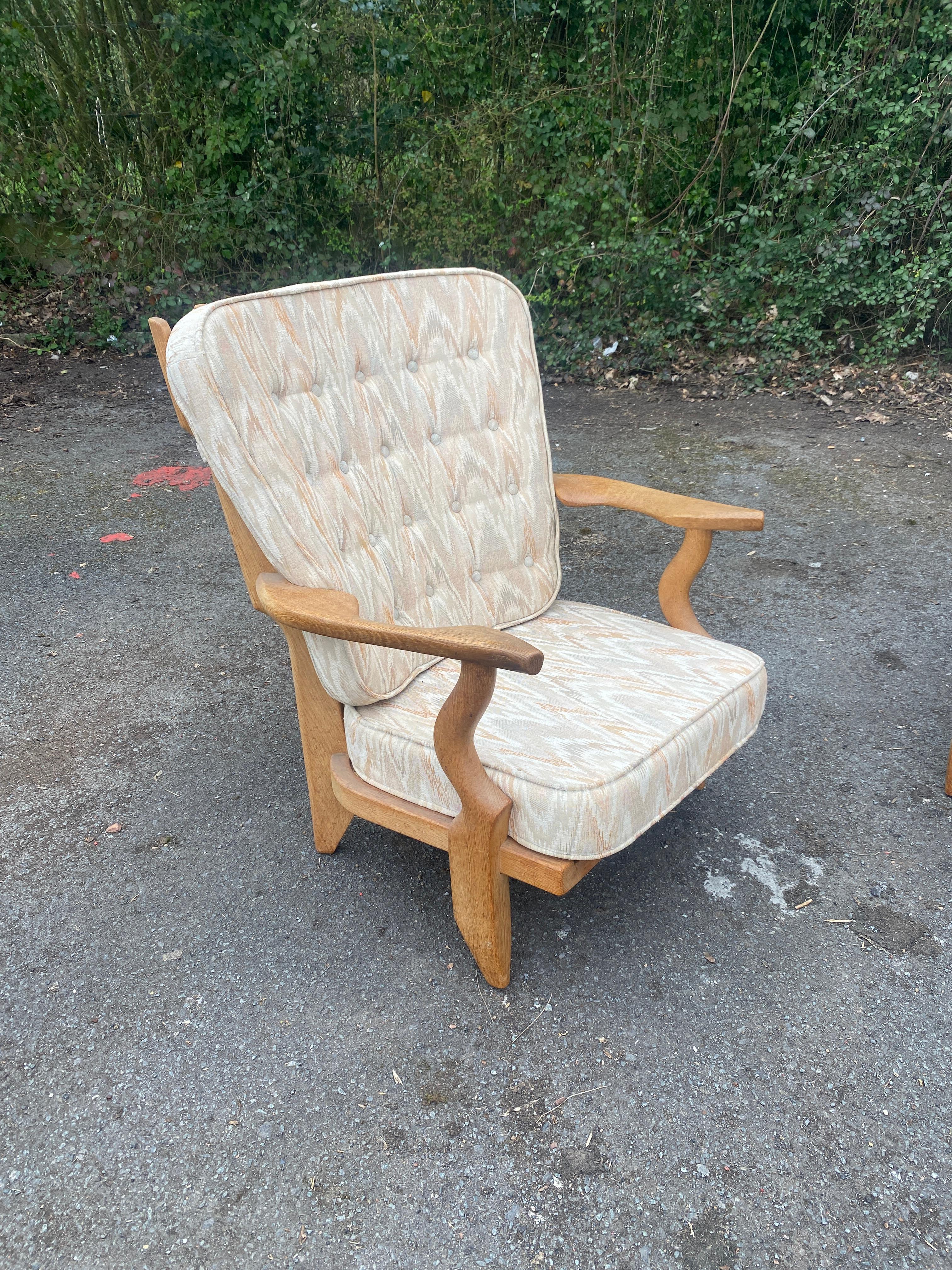 Guillerme et Chambron, COPPIA di poltrone in Oak del 1970 Edito da Votre Maison In condizioni buone in vendita a Mouscron, WHT