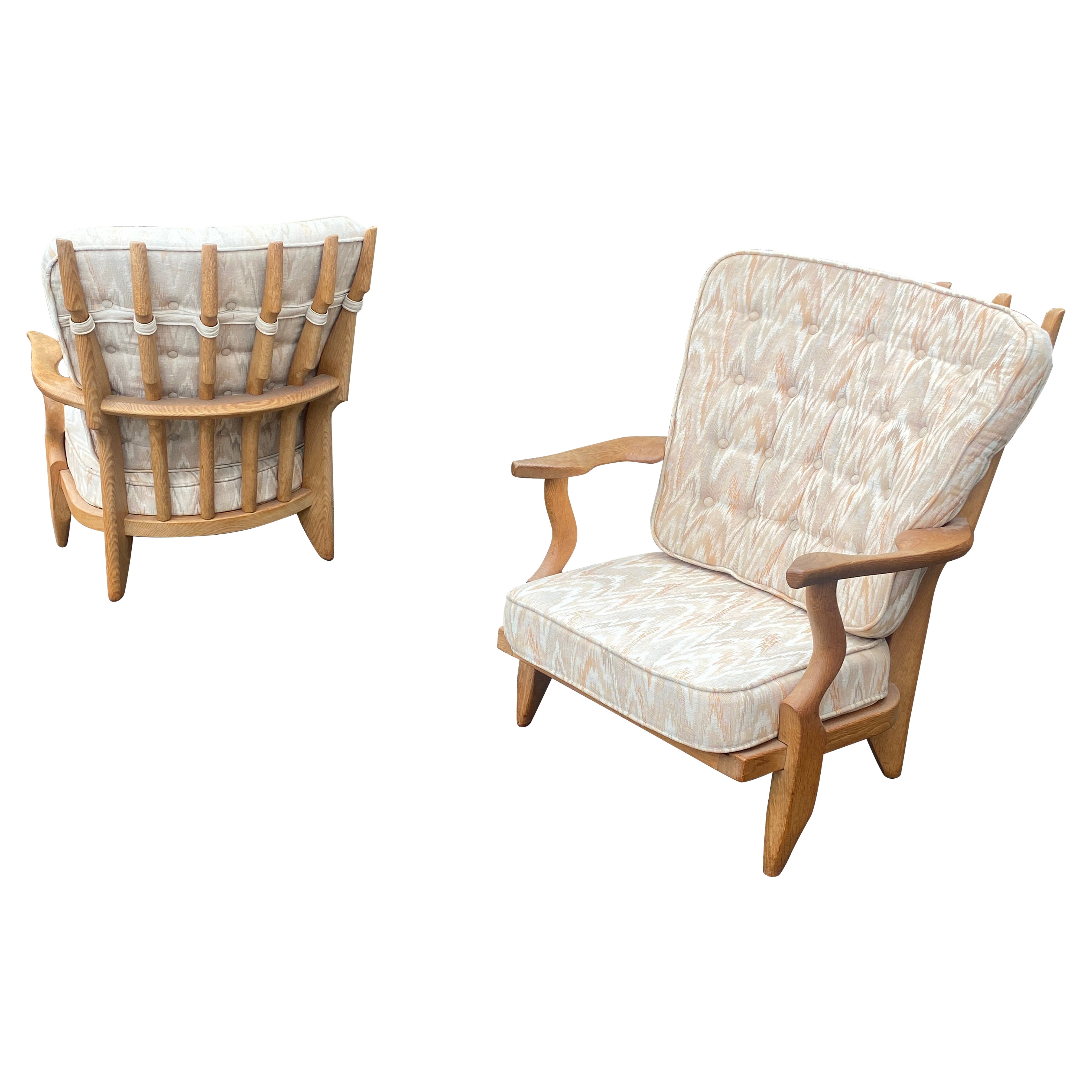 Fauteuil Guillerme et Chambron, PAIR of 1970 en chêne édit par Votre Maison