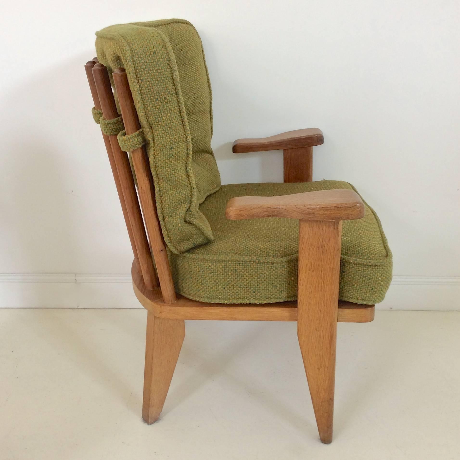 Wool Guillerme et Chambron Pair of Armchairs, circa 1950, France