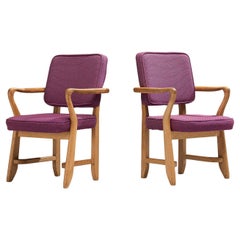 Guillerme & Chambron Pair of ''Denis'' Armchairs in Oak