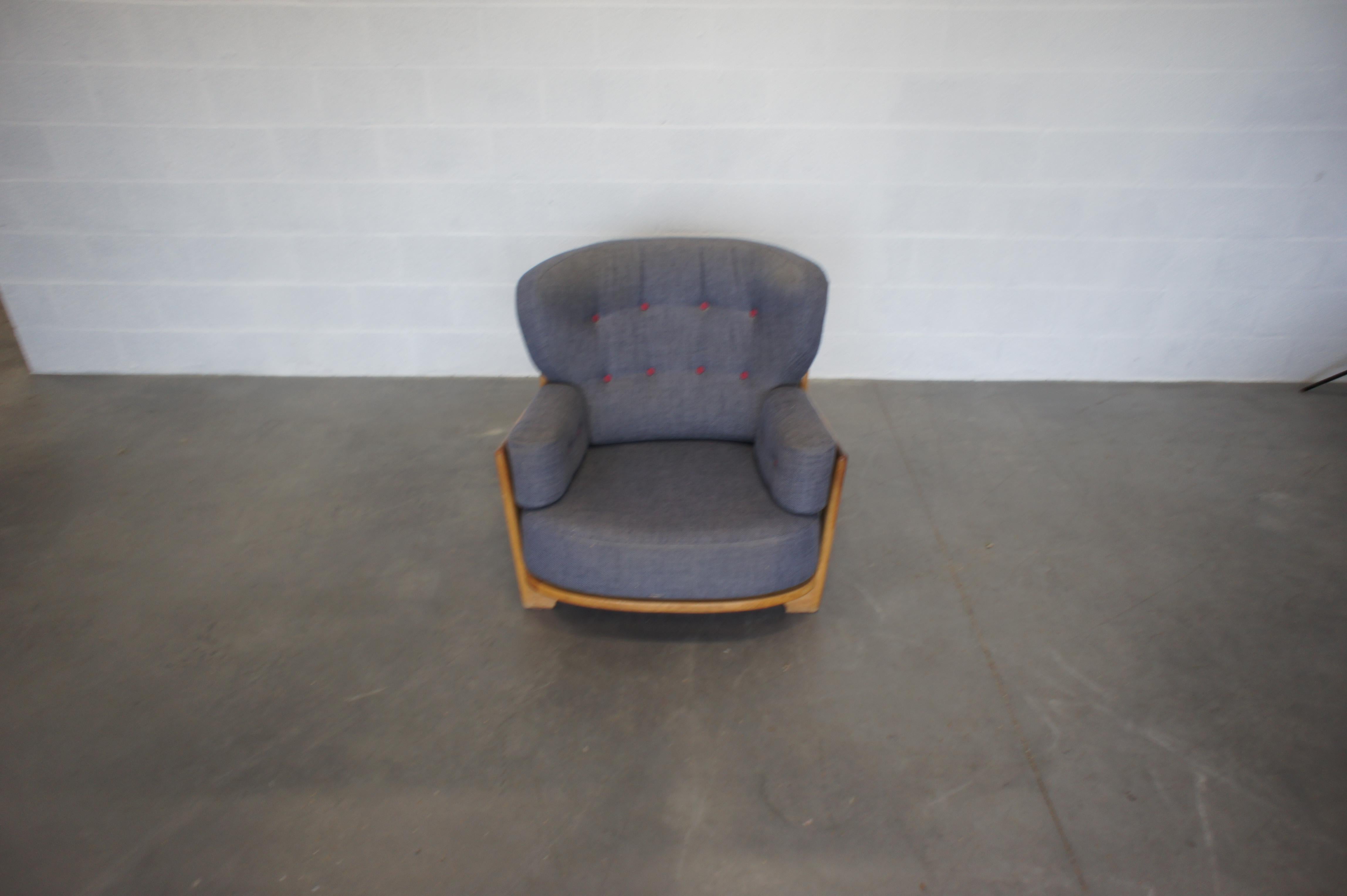 Guillerme et Chambron, paire de fauteuils Denis en chêne éditées par Votre Maison 1970 Bon état - En vente à Mouscron, WHT