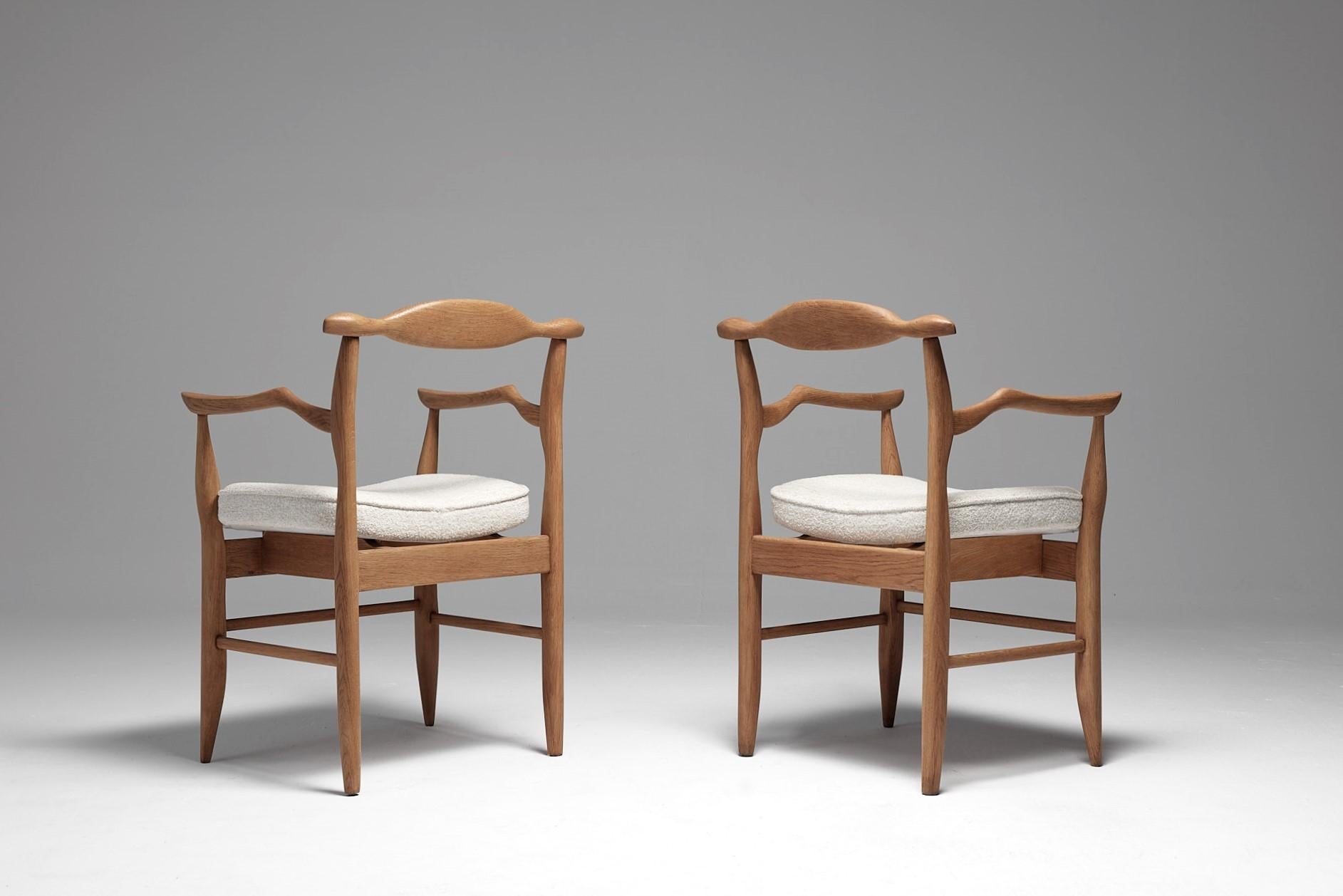 Guillerme et Chambron Pair of “Fumay” Dining Armchairs for Votre Maison, France In Excellent Condition For Sale In ŁÓDŹ, PL