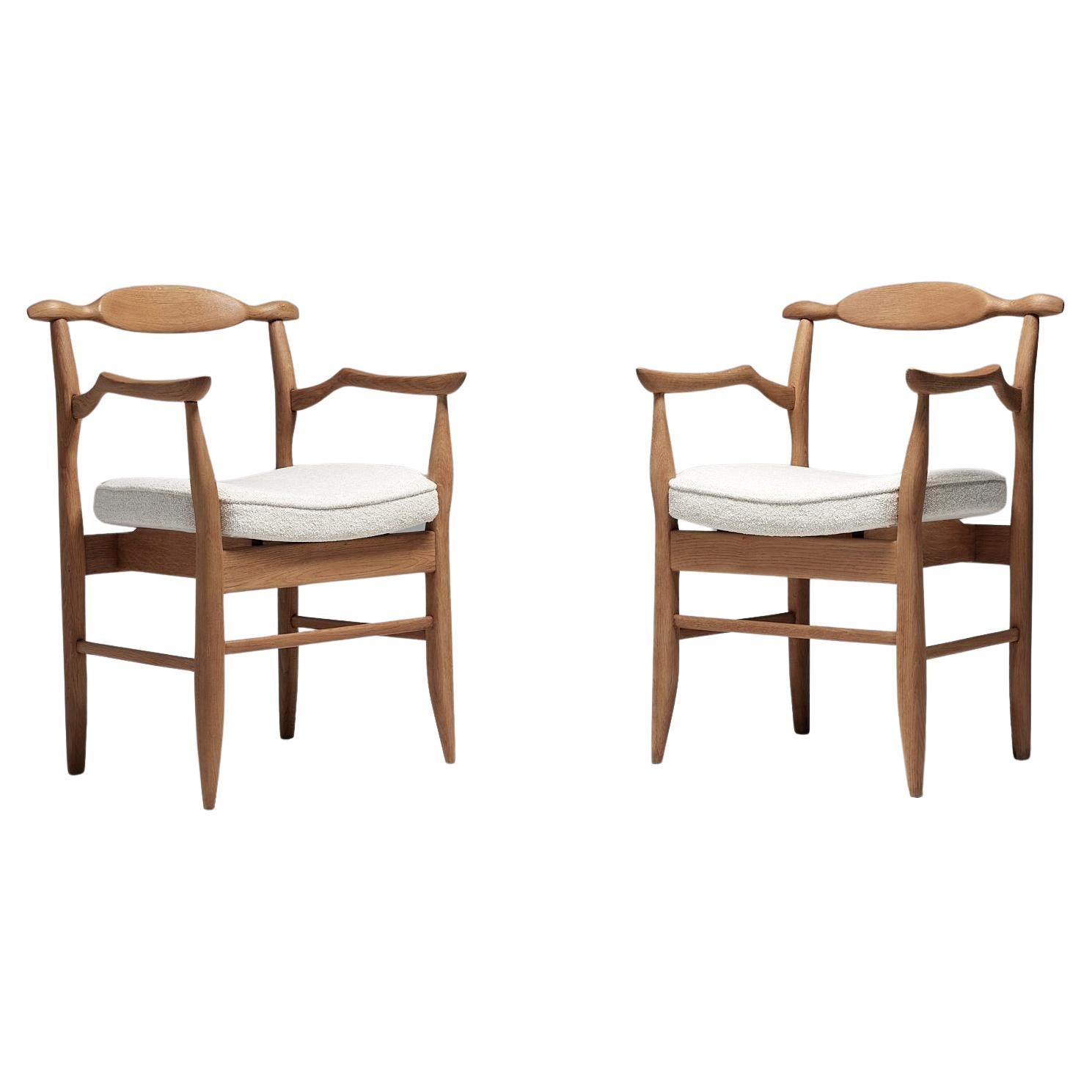 Guillerme et Chambron Pair of “Fumay” Dining Armchairs for Votre Maison, France