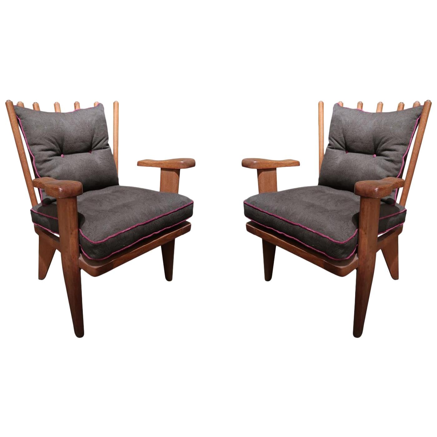 Guillerme et Chambron Pair of Lounge Chairs, Edition Votre Maison, France, 1960 For Sale