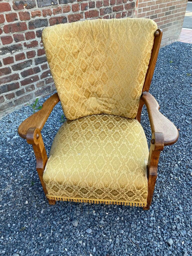Guillerme et Chambron, Paire de fauteuils en Oak, Edition Votre Maison, circa 1950 en vente 1