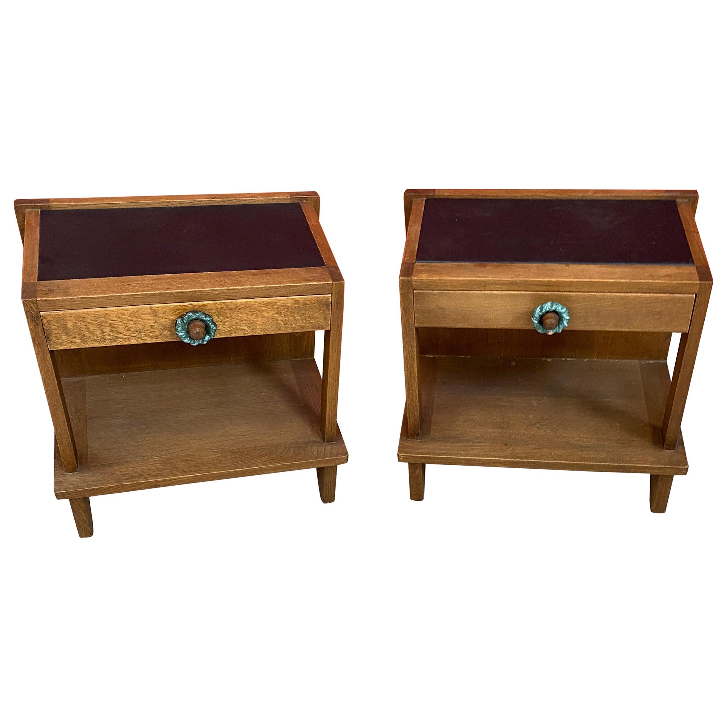 Guillerme et Chambron,  Oak Nightstand Edition Votre Maison, circa 1960