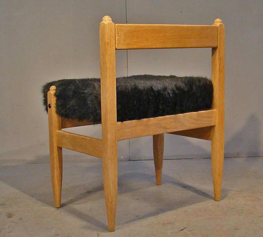 Oak Guillerme et Chambron, pair of oak stool Edited by Votre Maison 1970 For Sale