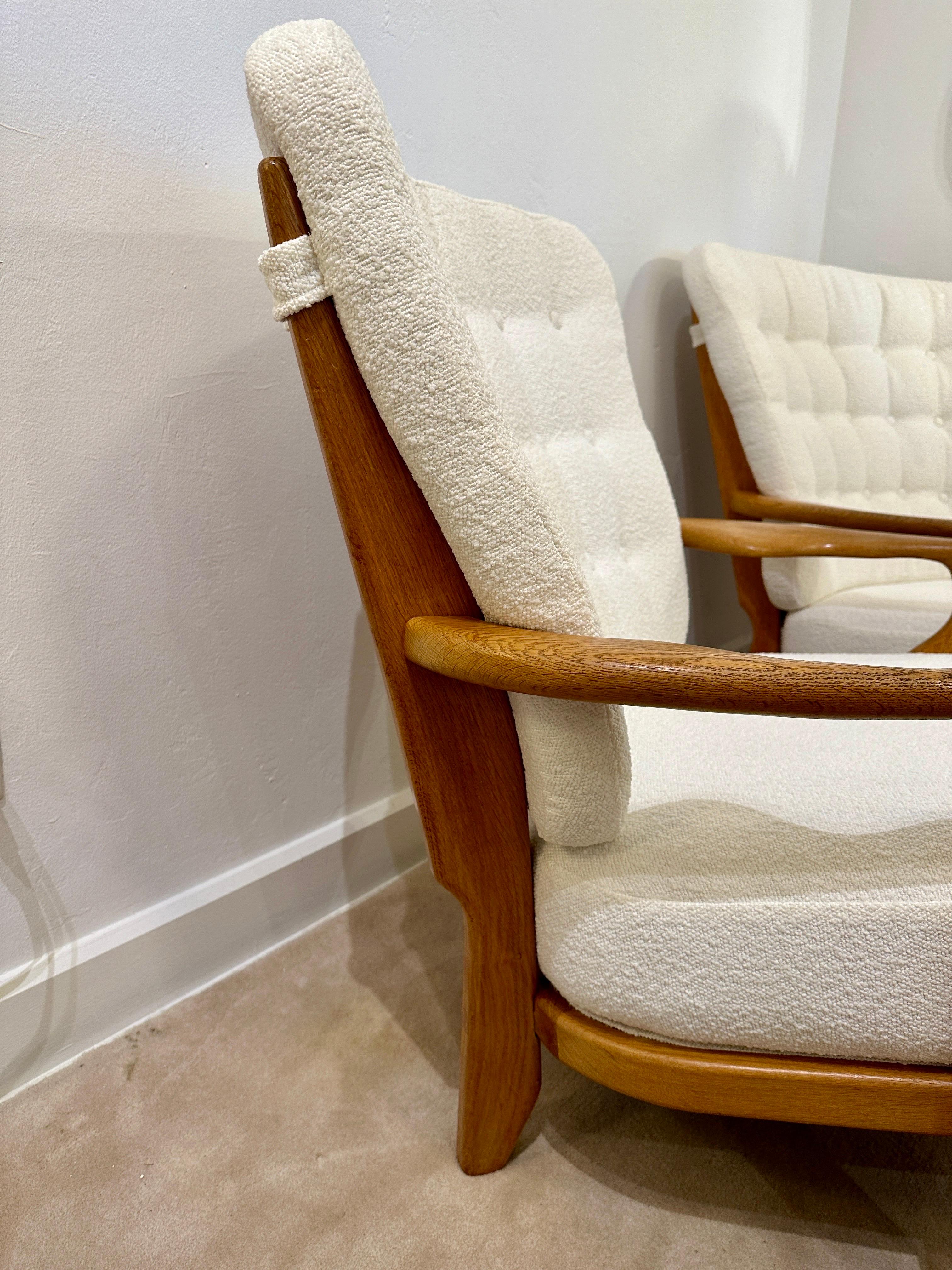 Guillerme et Chambron Paire de fauteuils en Oak Romeo & Juliet pour Votre Maison en vente 9