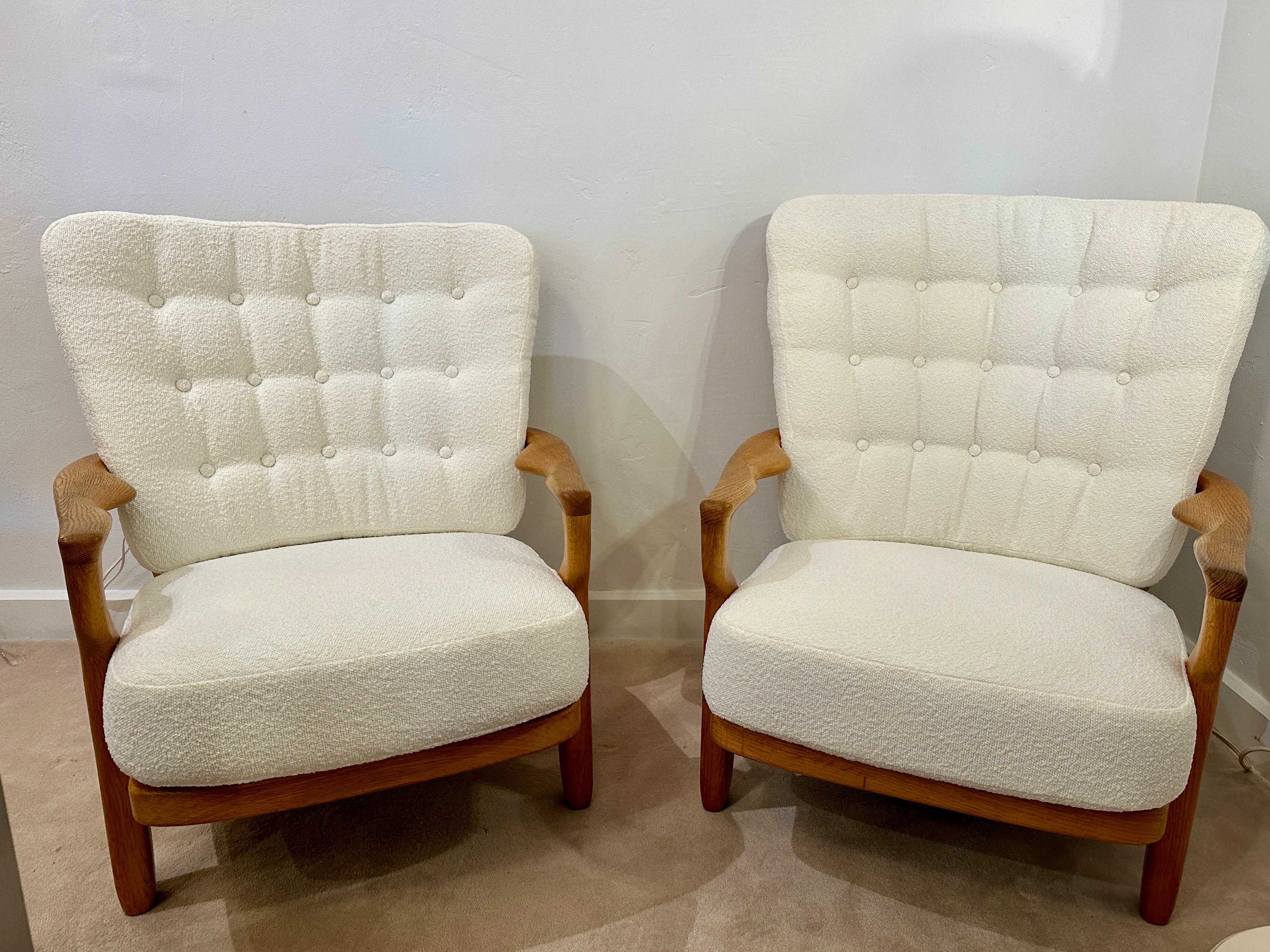 Guillerme et Chambron Paire de fauteuils en Oak Romeo & Juliet pour Votre Maison en vente 11