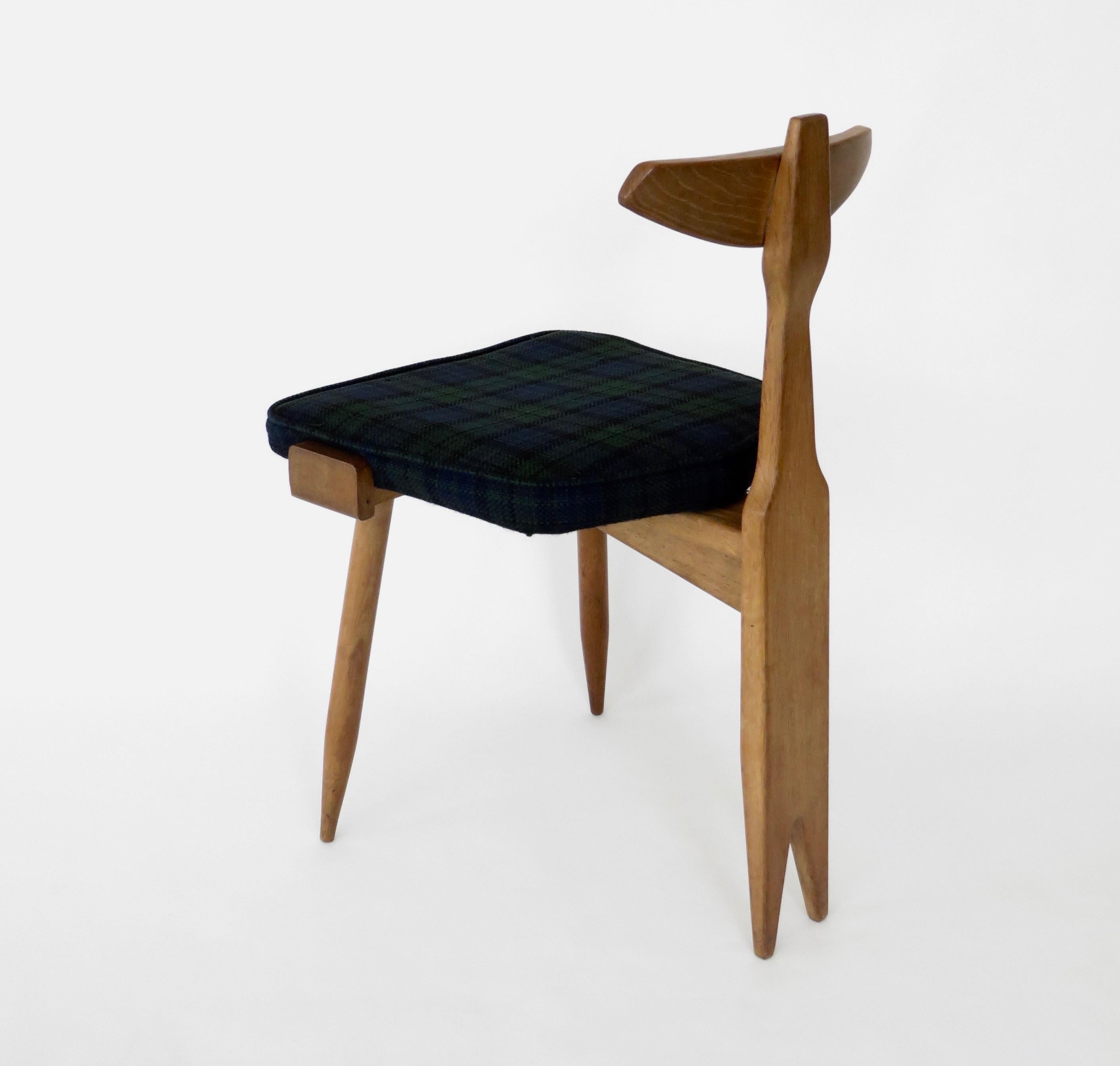 Guillerme et Chambron Pair of Side or Vanity Tripod Chairs Edition Votre Maison 2